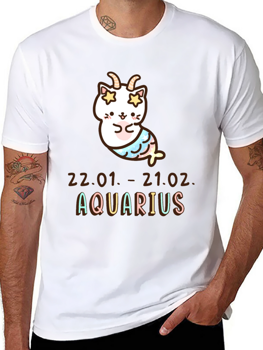 Aquarius Zodiac Cat T-Shirt