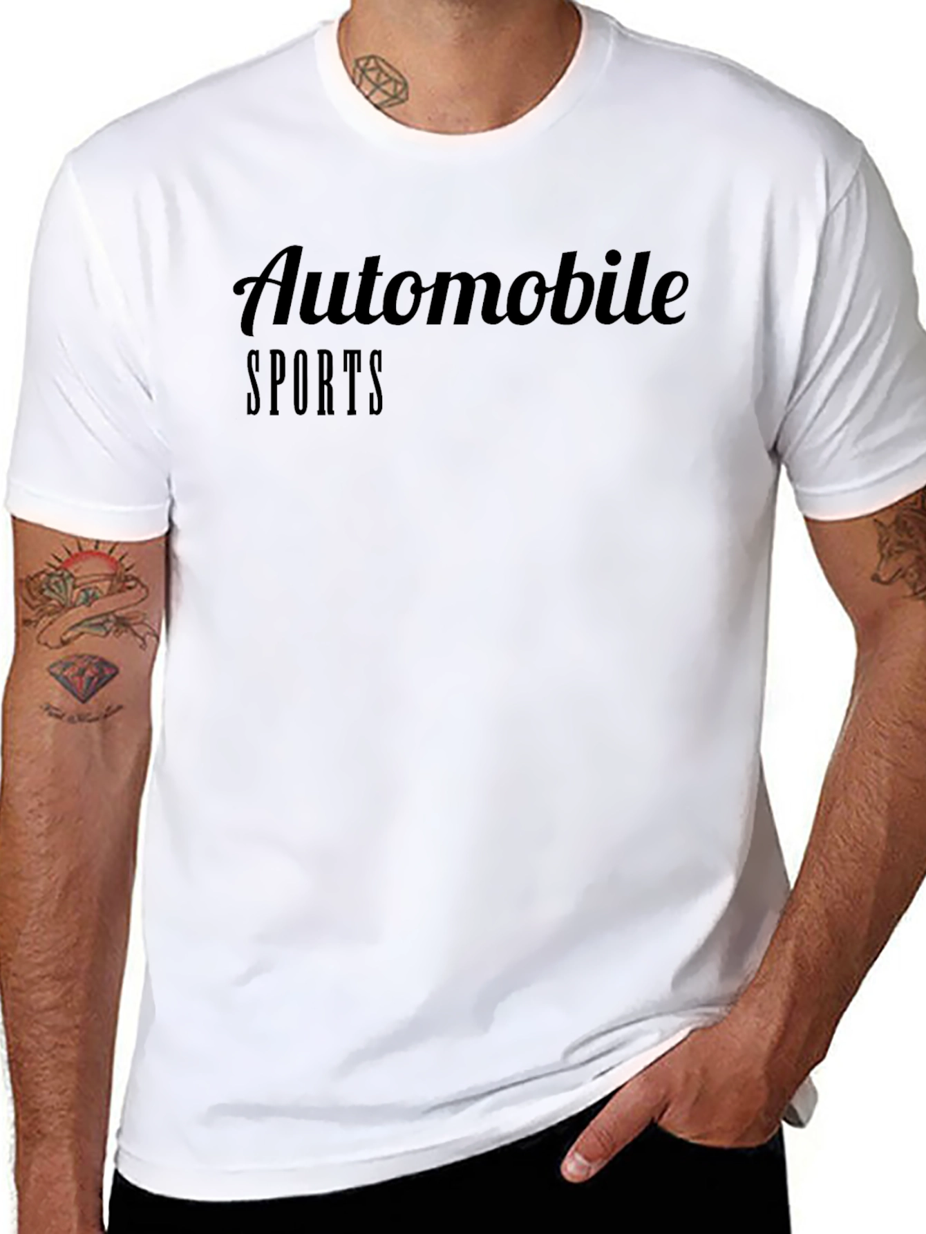 Automobile Sports Black Graphic T-Shirt