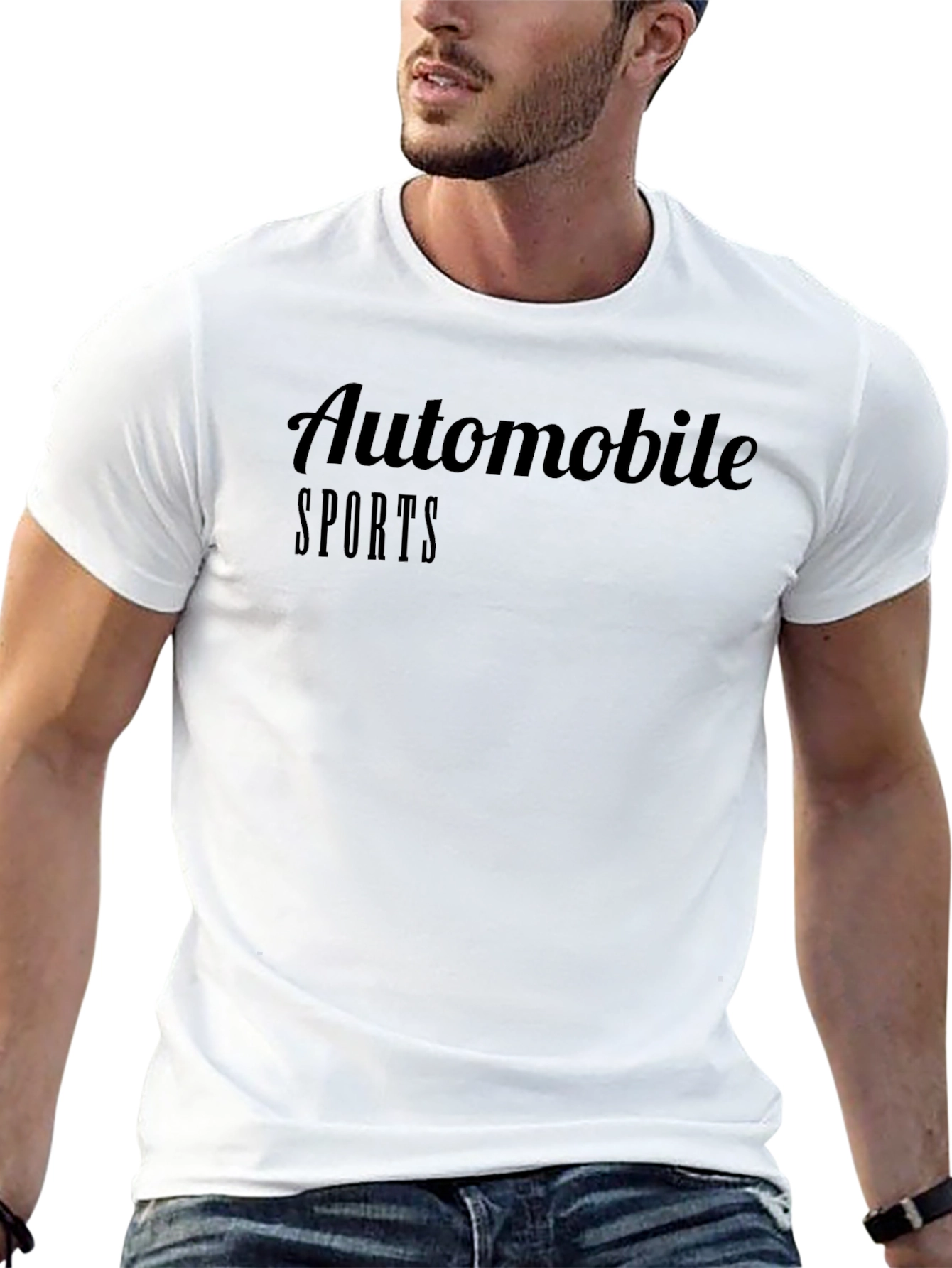 Automobile Sports Black Graphic T-Shirt