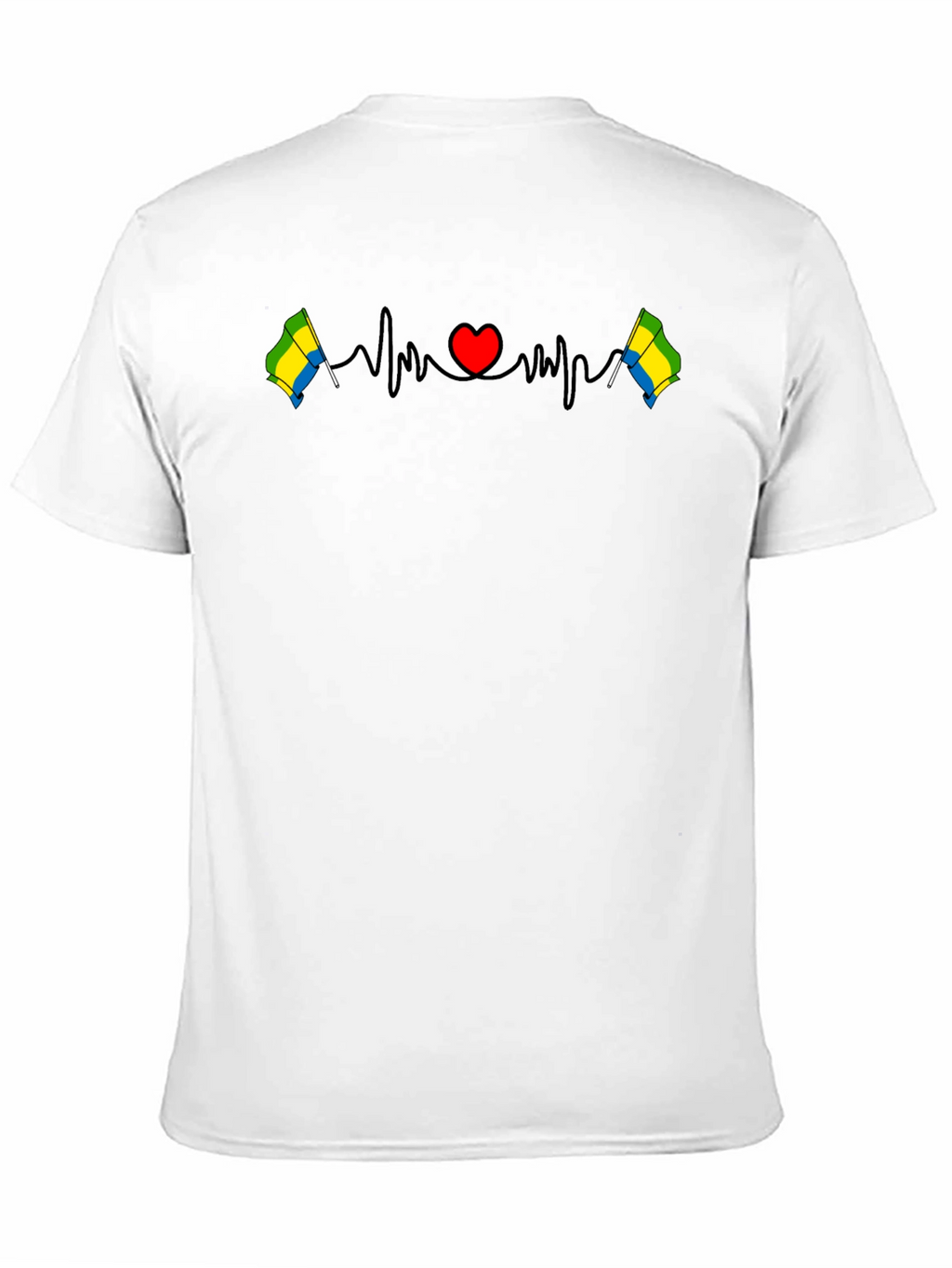 Gabon Flag Heartbeat T-Shirt