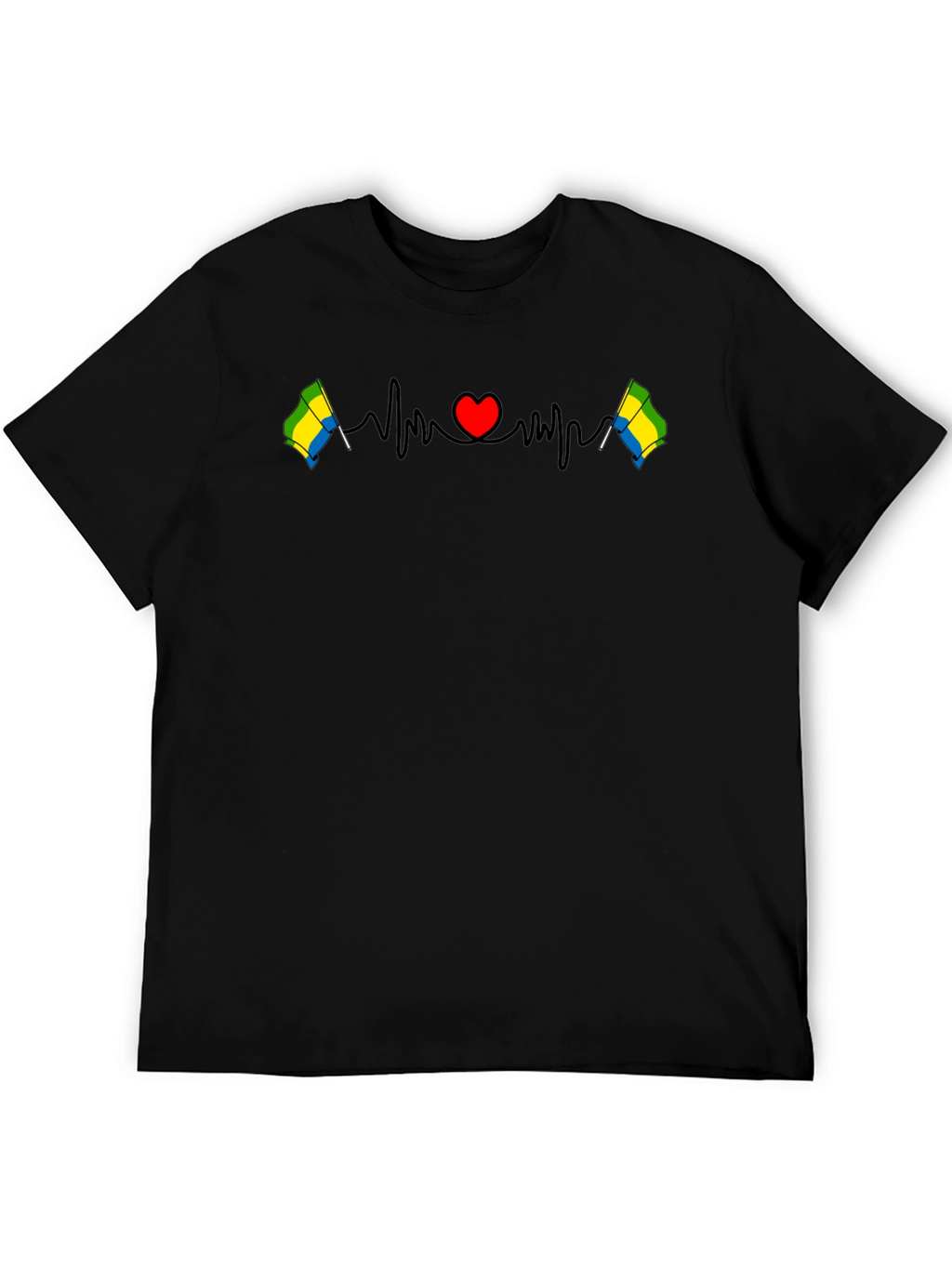 Gabon Flag Heartbeat T-Shirt