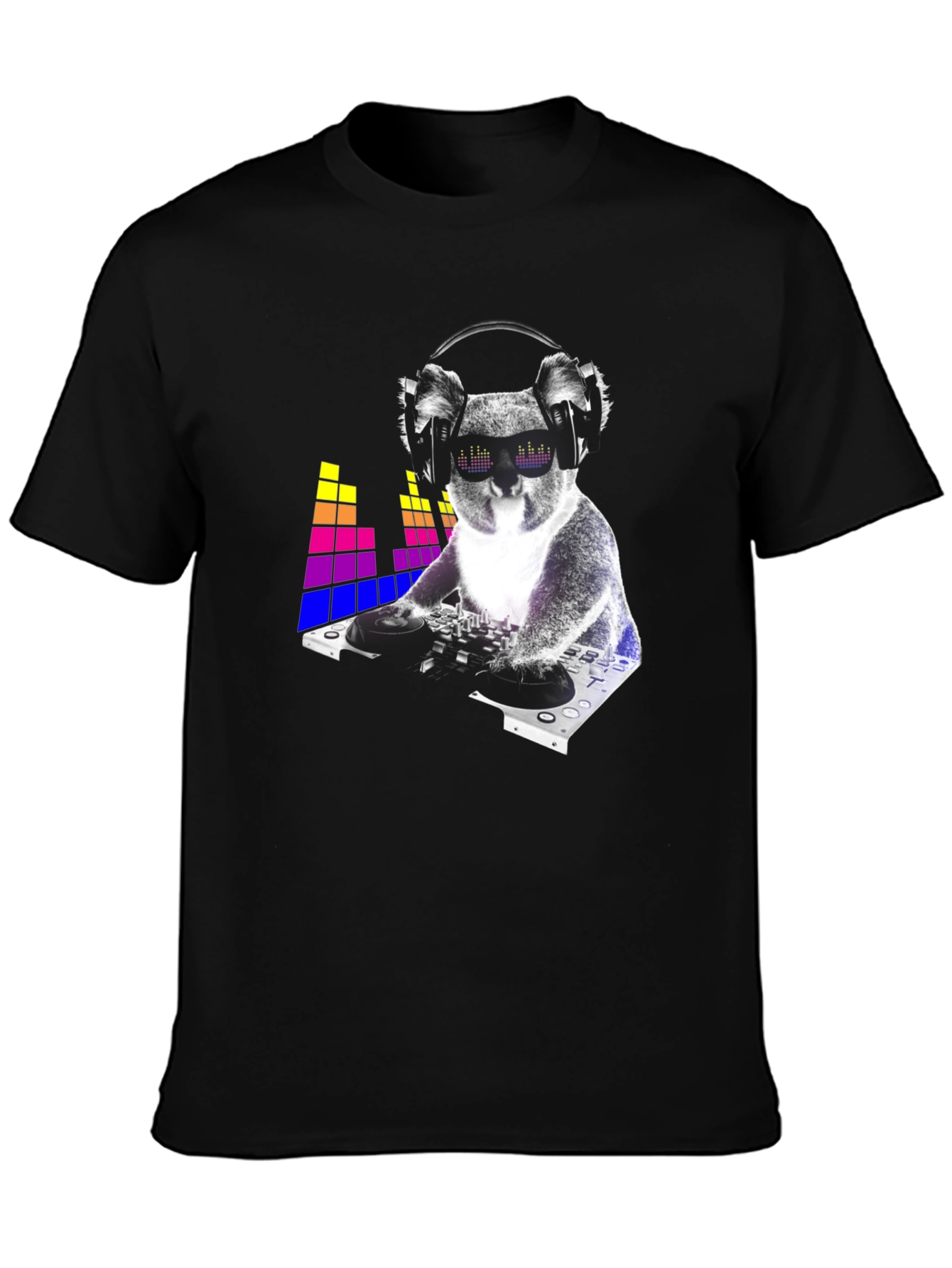 DJ Koala Graphic Tee - Black Cotton Blend