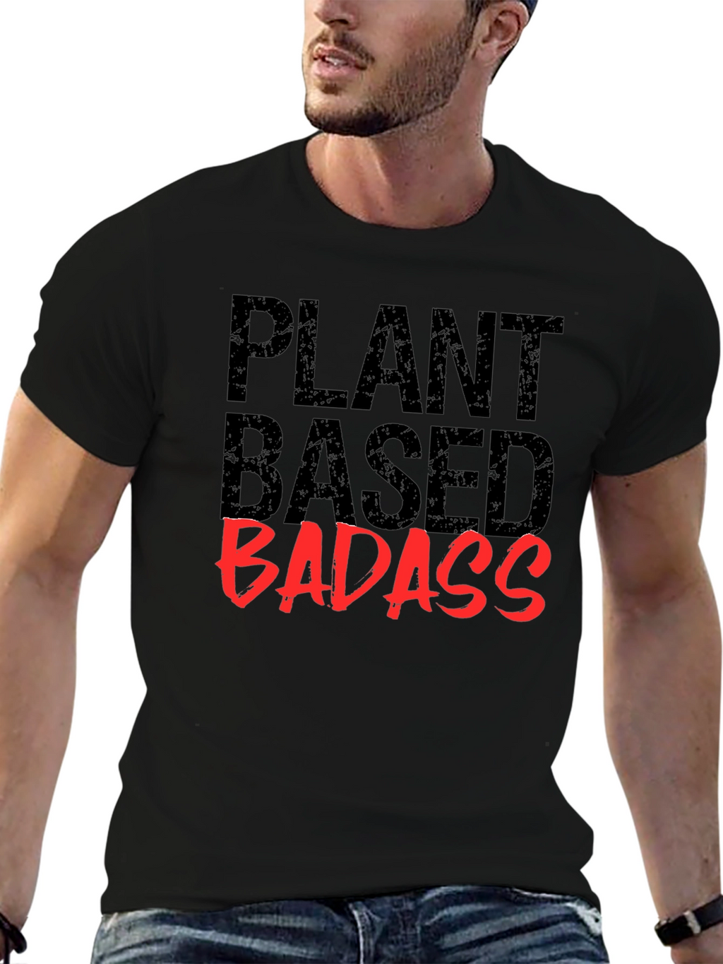 Plant Based Badass Graphic Tee - Black