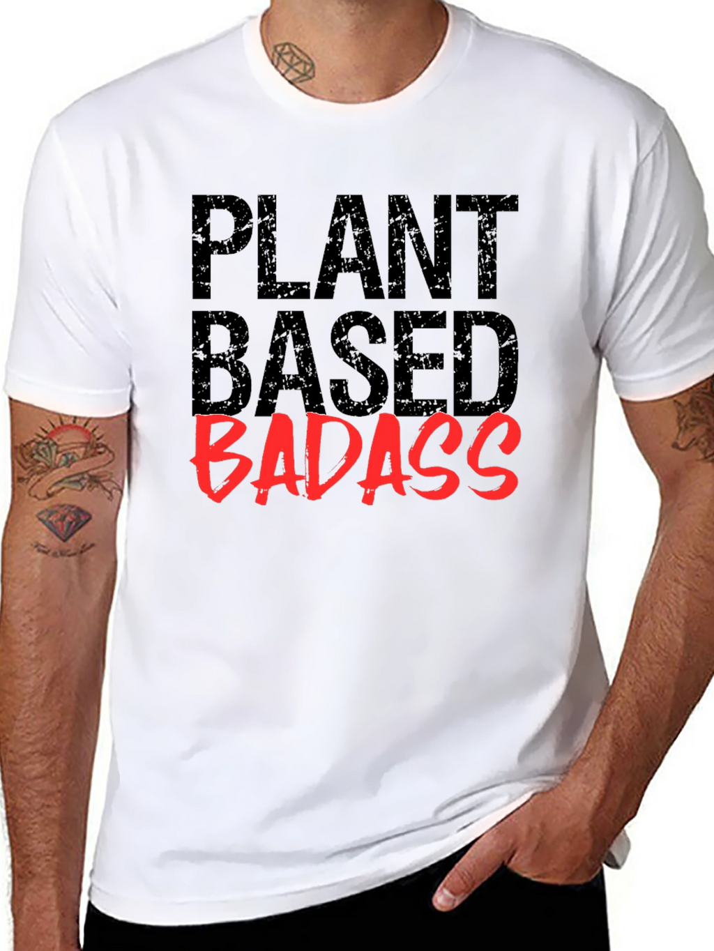 Plant Based Badass Graphic Tee - Black