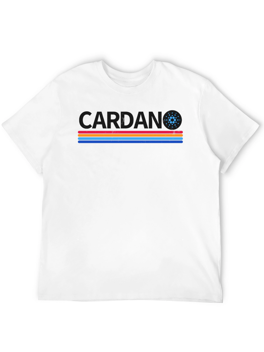 Cardano Crypto T-Shirt Retro Stripes ADA Cryptocurrency Tee