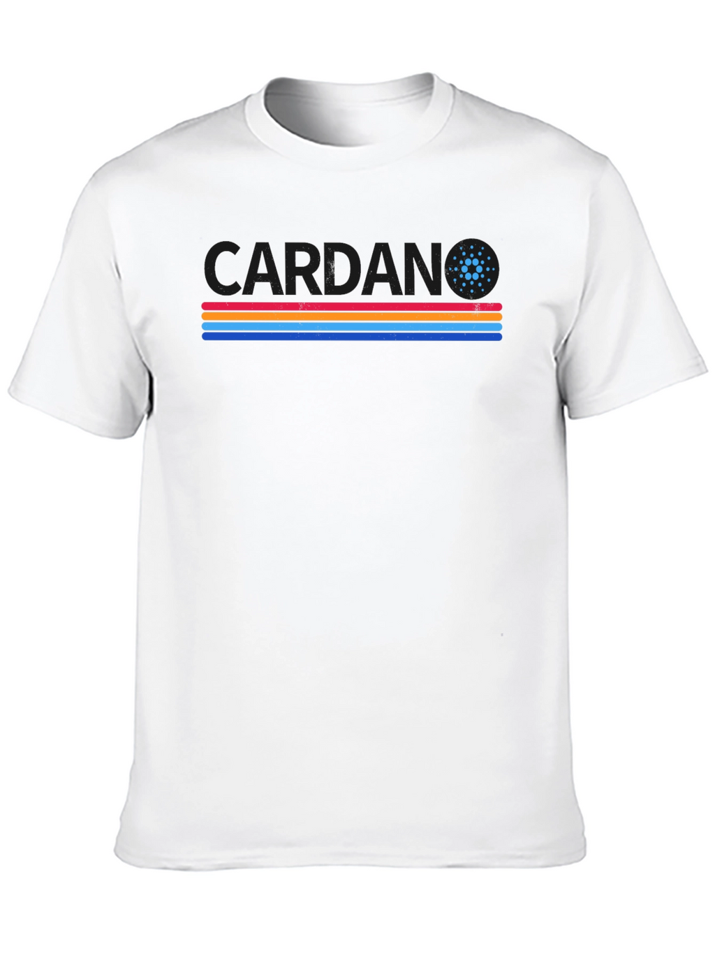 Cardano Crypto T-Shirt Retro Stripes ADA Cryptocurrency Tee