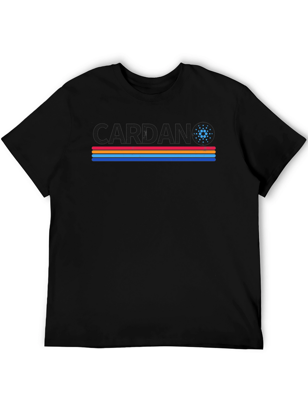 Cardano Crypto T-Shirt Retro Stripes ADA Cryptocurrency Tee