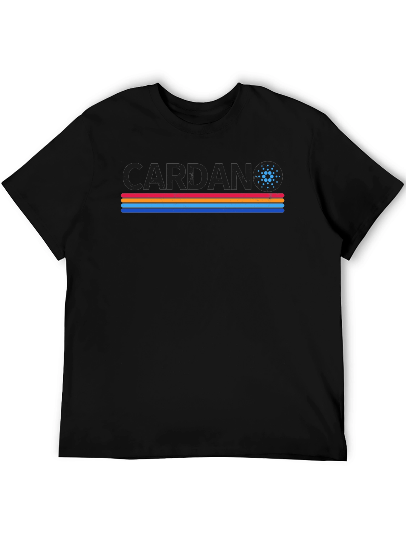 Cardano Crypto T-Shirt Retro Stripes ADA Cryptocurrency Tee