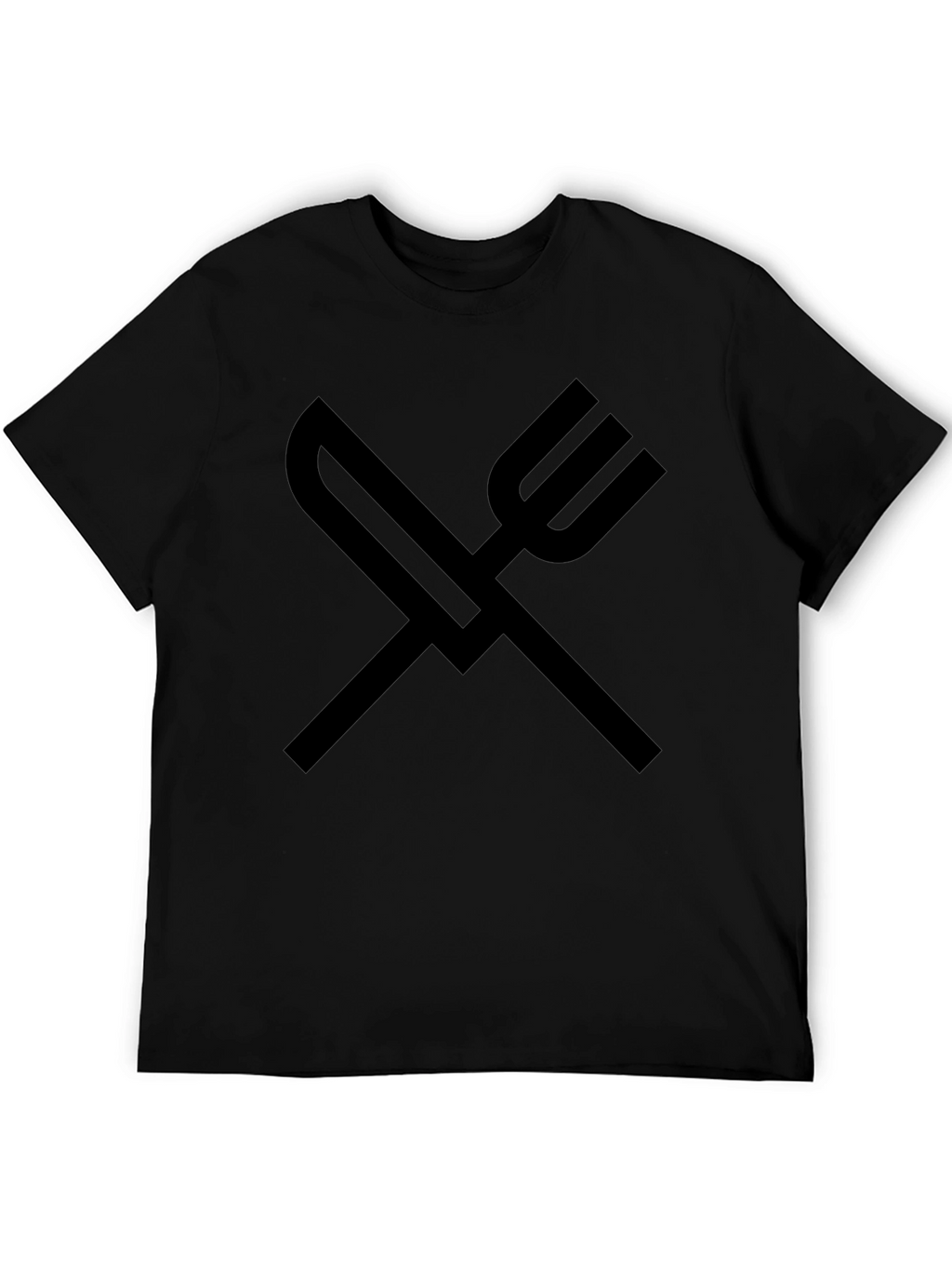 Knife and Fork Graphic Tee - Solid Black