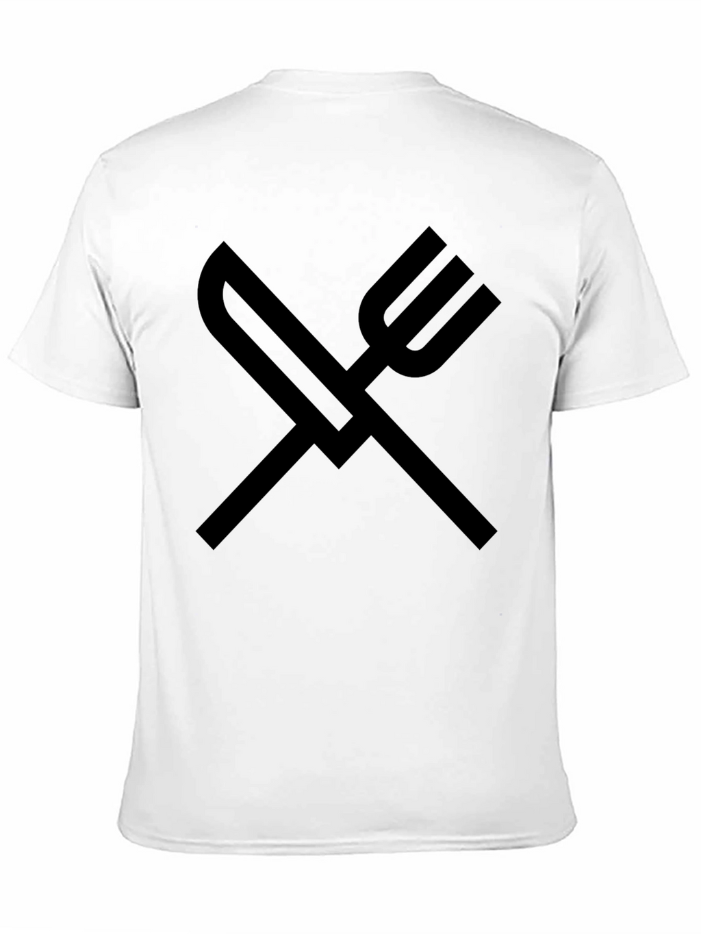 Knife and Fork Graphic Tee - Solid Black
