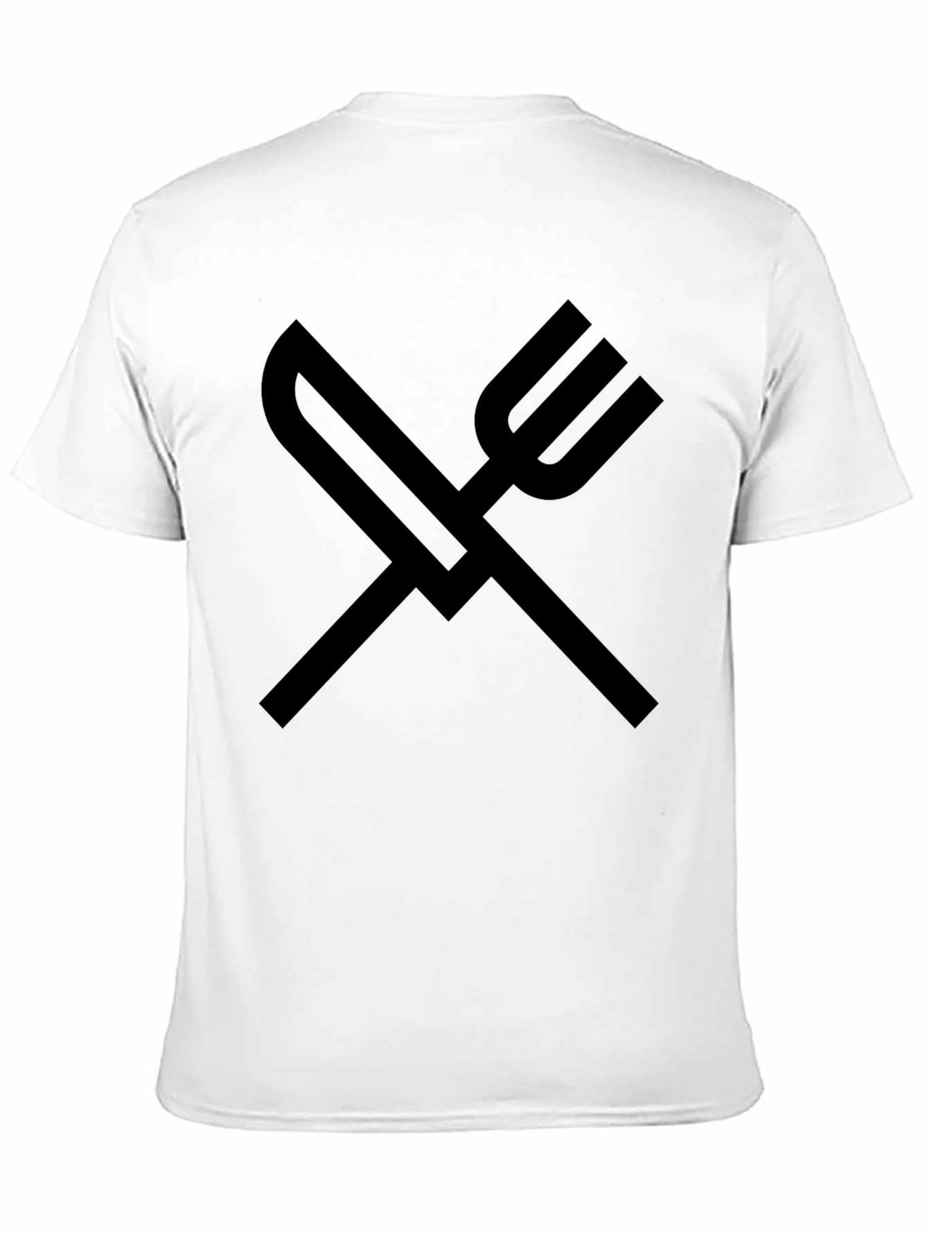 Knife and Fork Graphic Tee - Solid Black