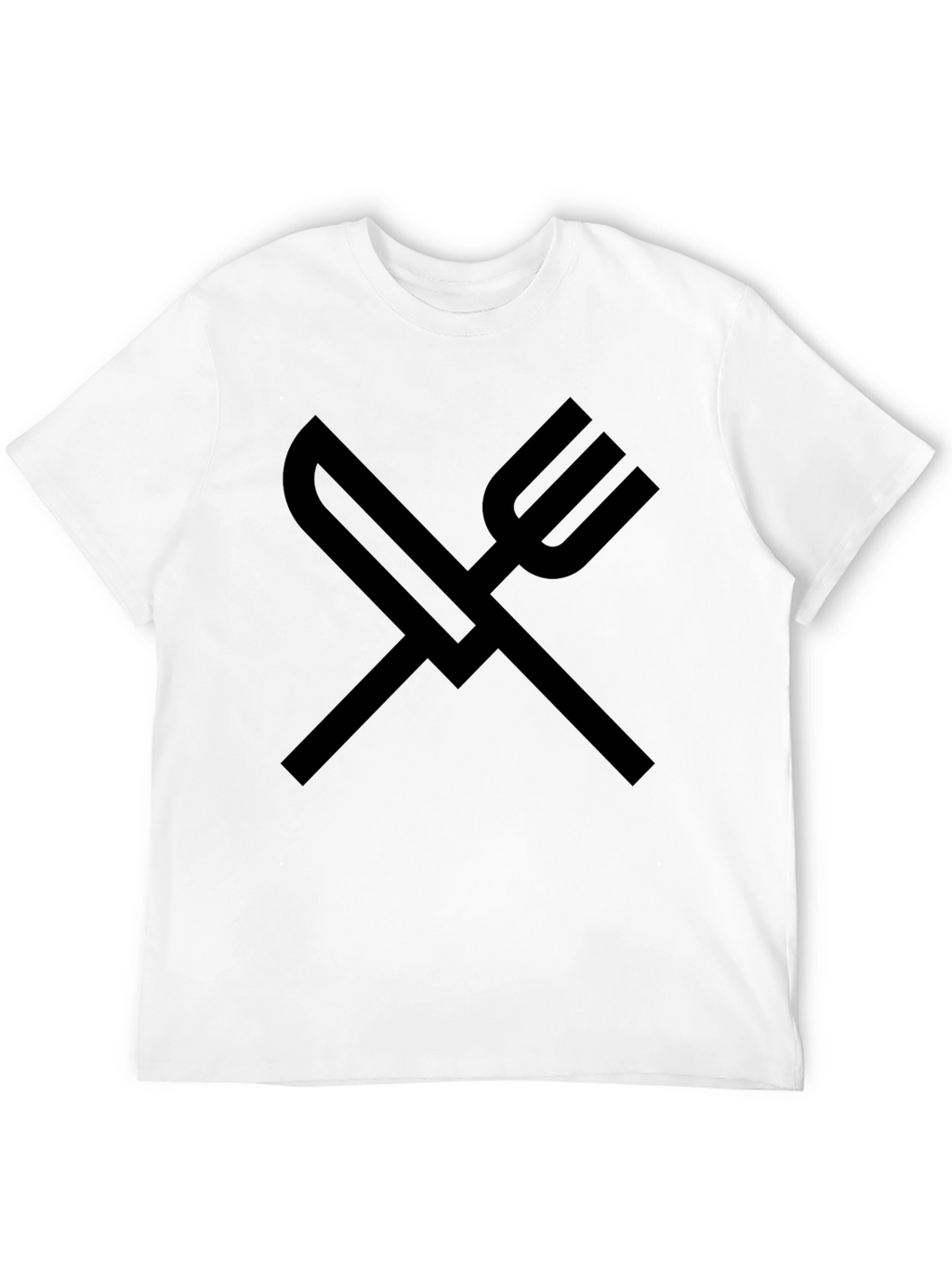 Knife and Fork Graphic Tee - Solid Black