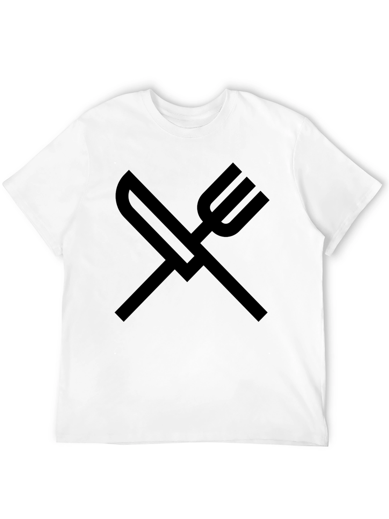 Knife and Fork Graphic Tee - Solid Black