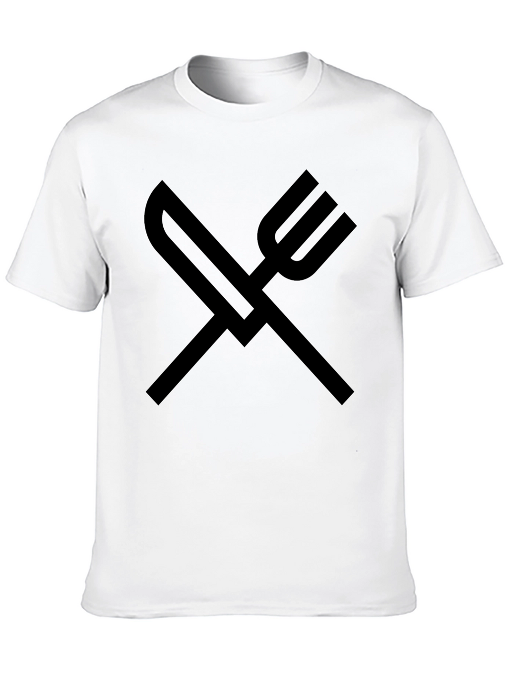 Knife and Fork Graphic Tee - Solid Black