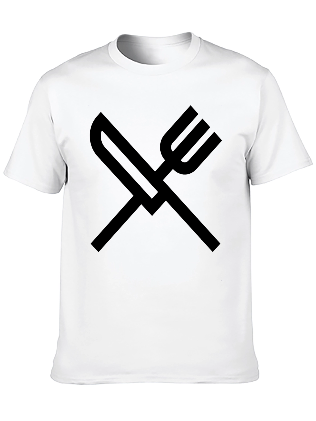 Knife and Fork Graphic Tee - Solid Black