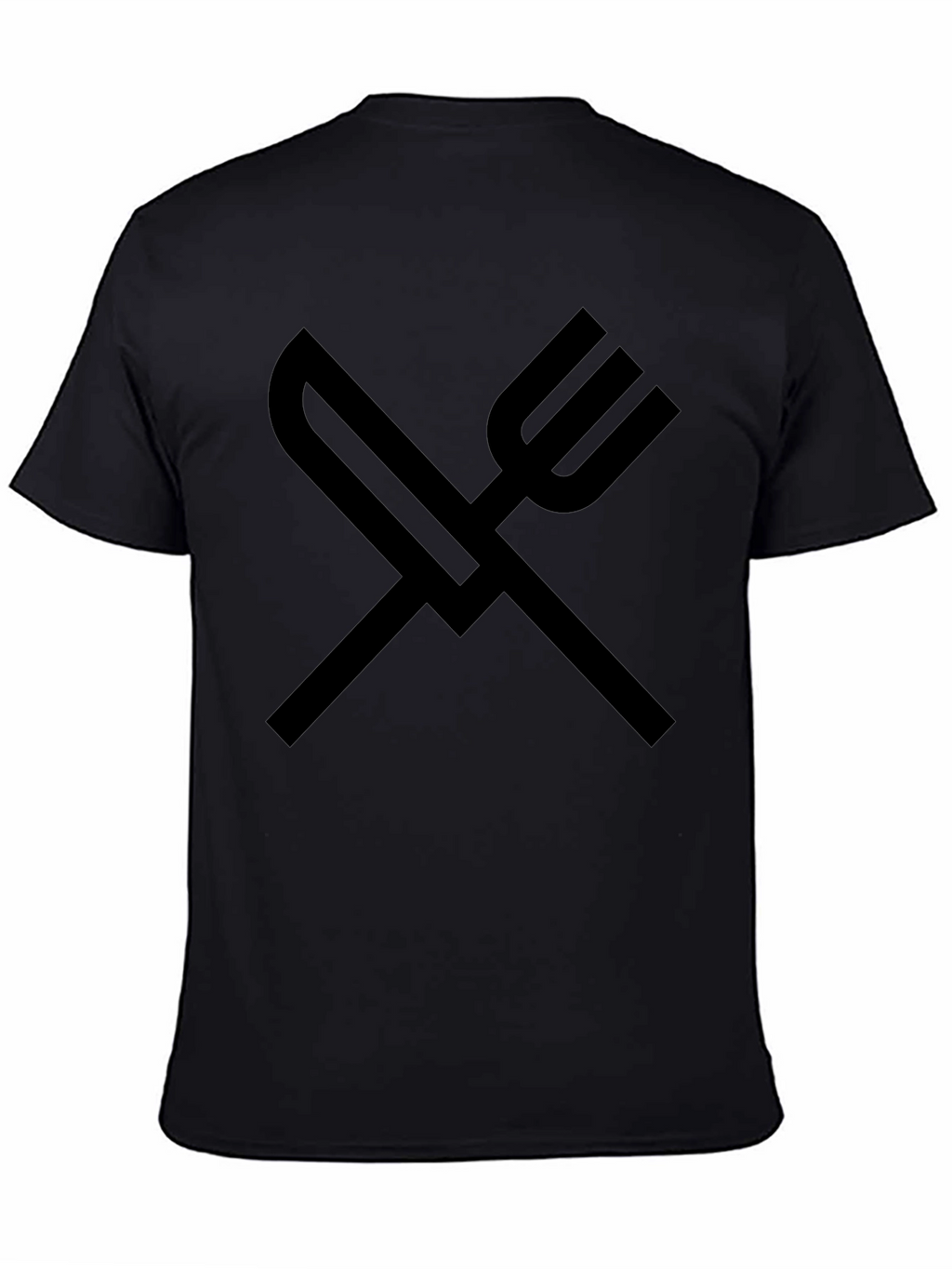 Knife and Fork Graphic Tee - Solid Black