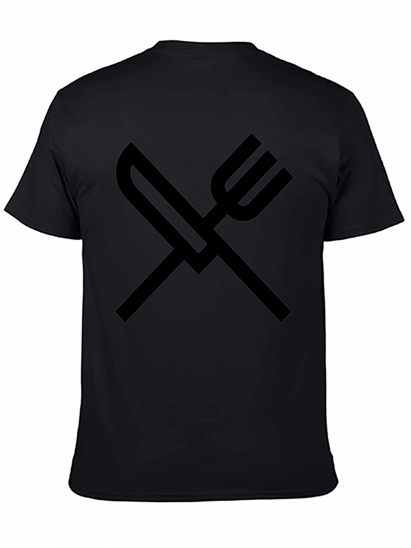 Knife and Fork Graphic Tee - Solid Black