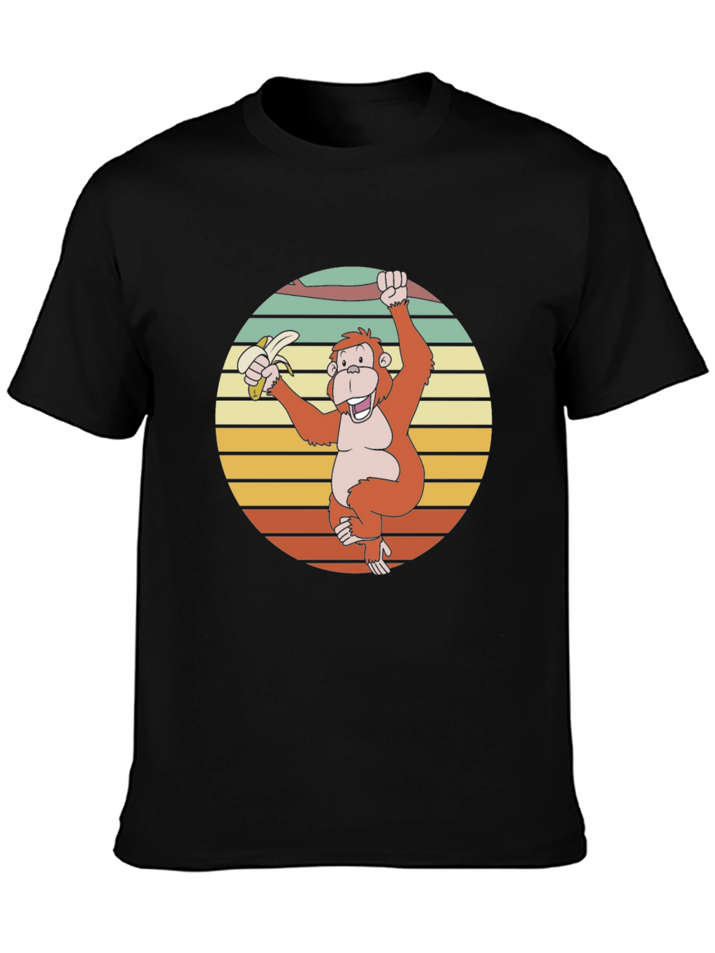 Retro Monkey Banana Graphic T-Shirt