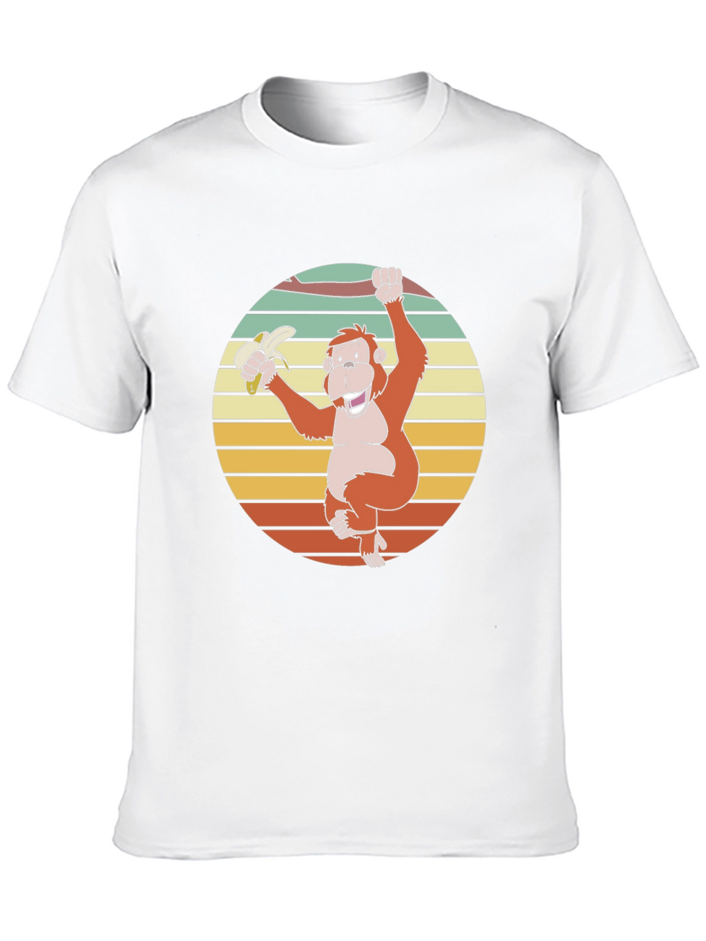 Retro Monkey Banana Graphic T-Shirt