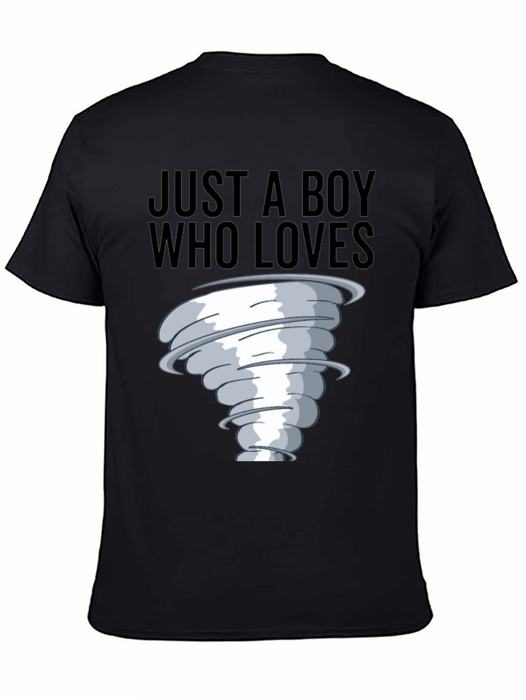 Boy Who Loves Tornado T-Shirt Black Cotton Tee