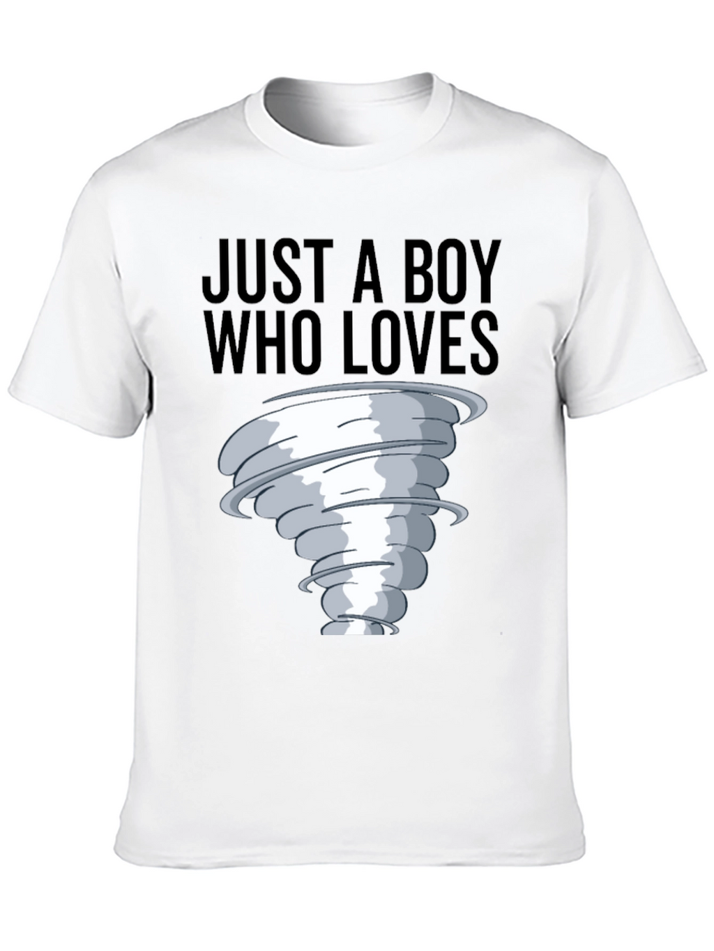 Boy Who Loves Tornado T-Shirt Black Cotton Tee