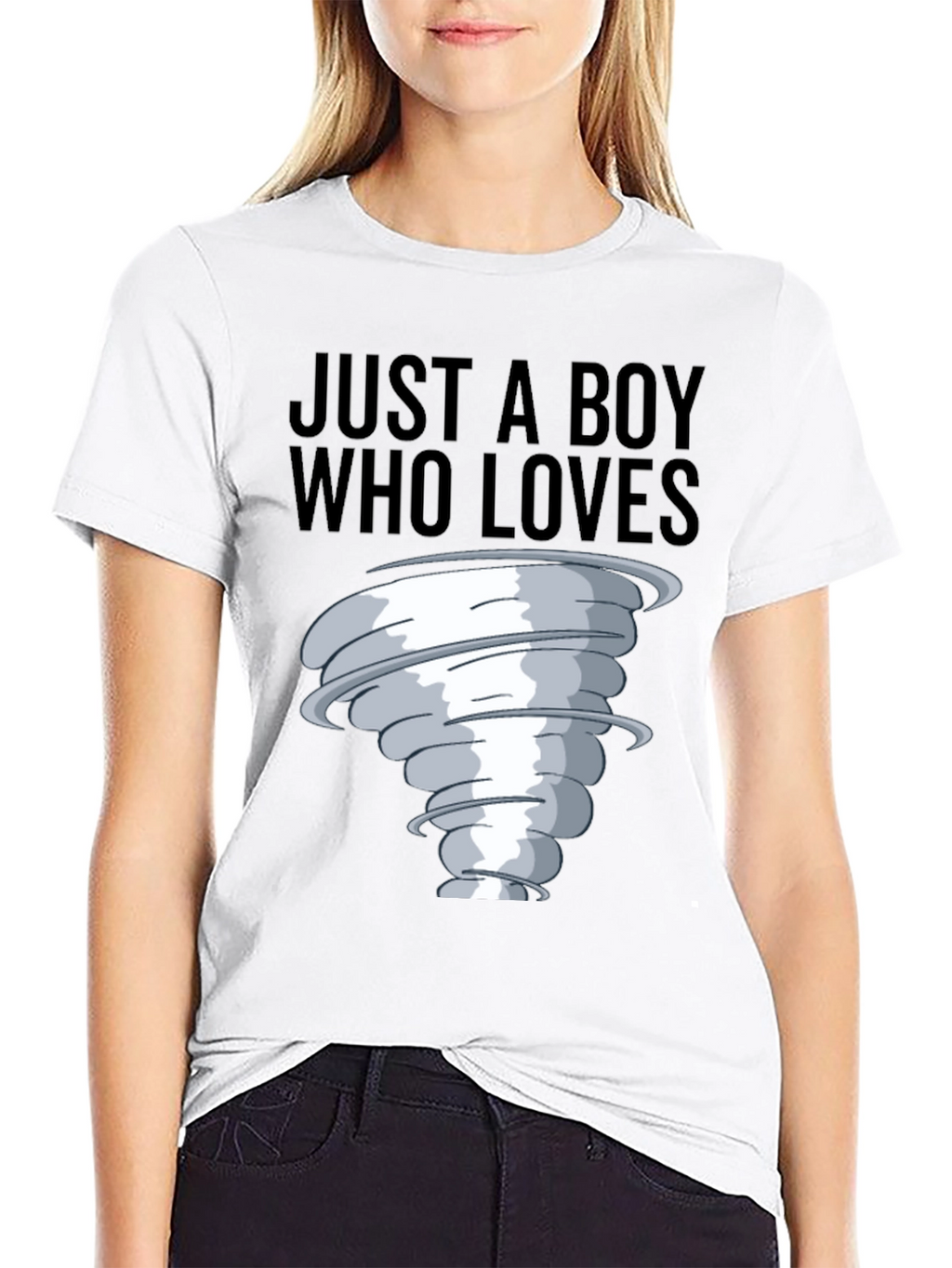 Boy Who Loves Tornado T-Shirt Black Cotton Tee