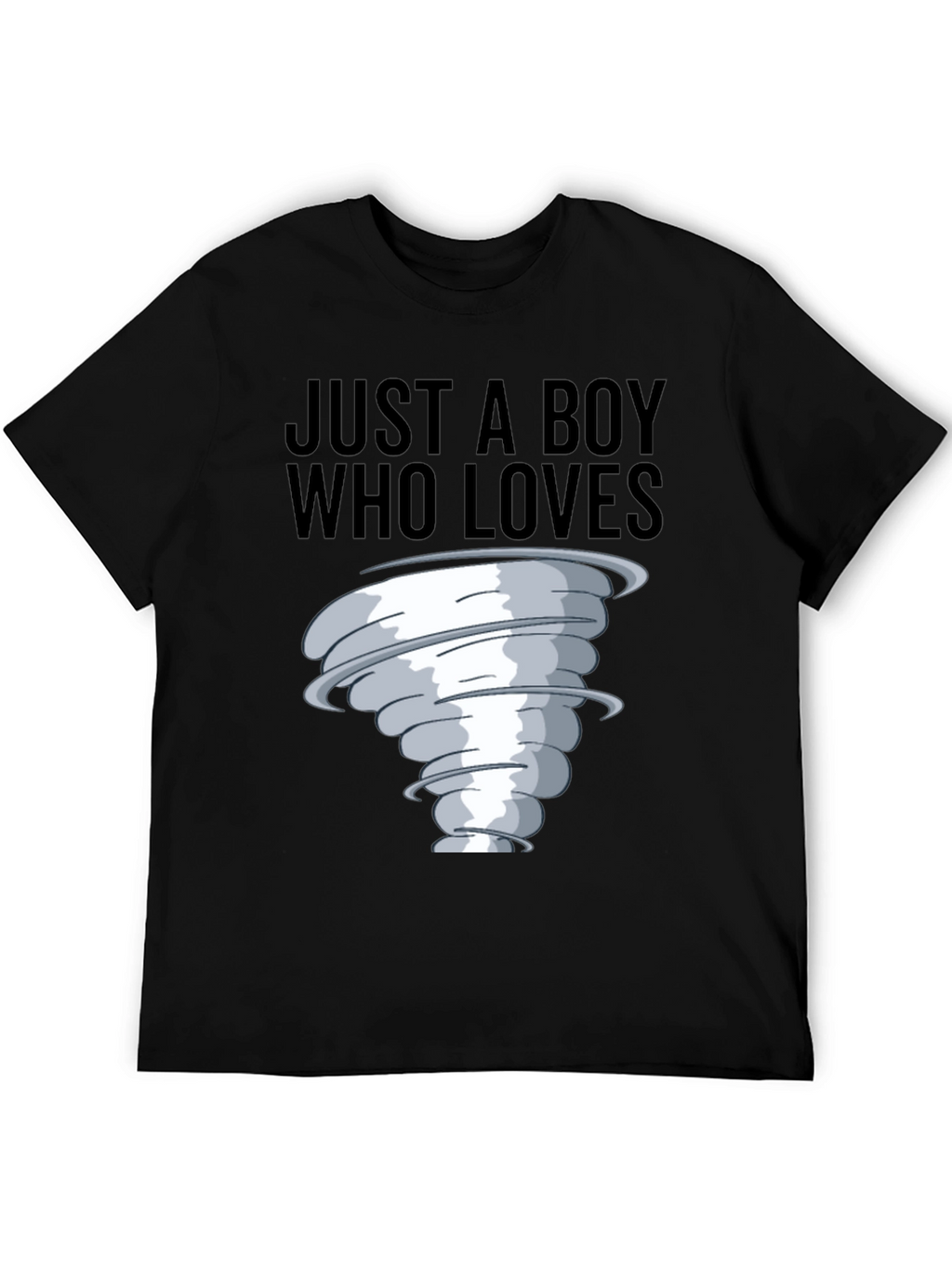 Boy Who Loves Tornado T-Shirt Black Cotton Tee