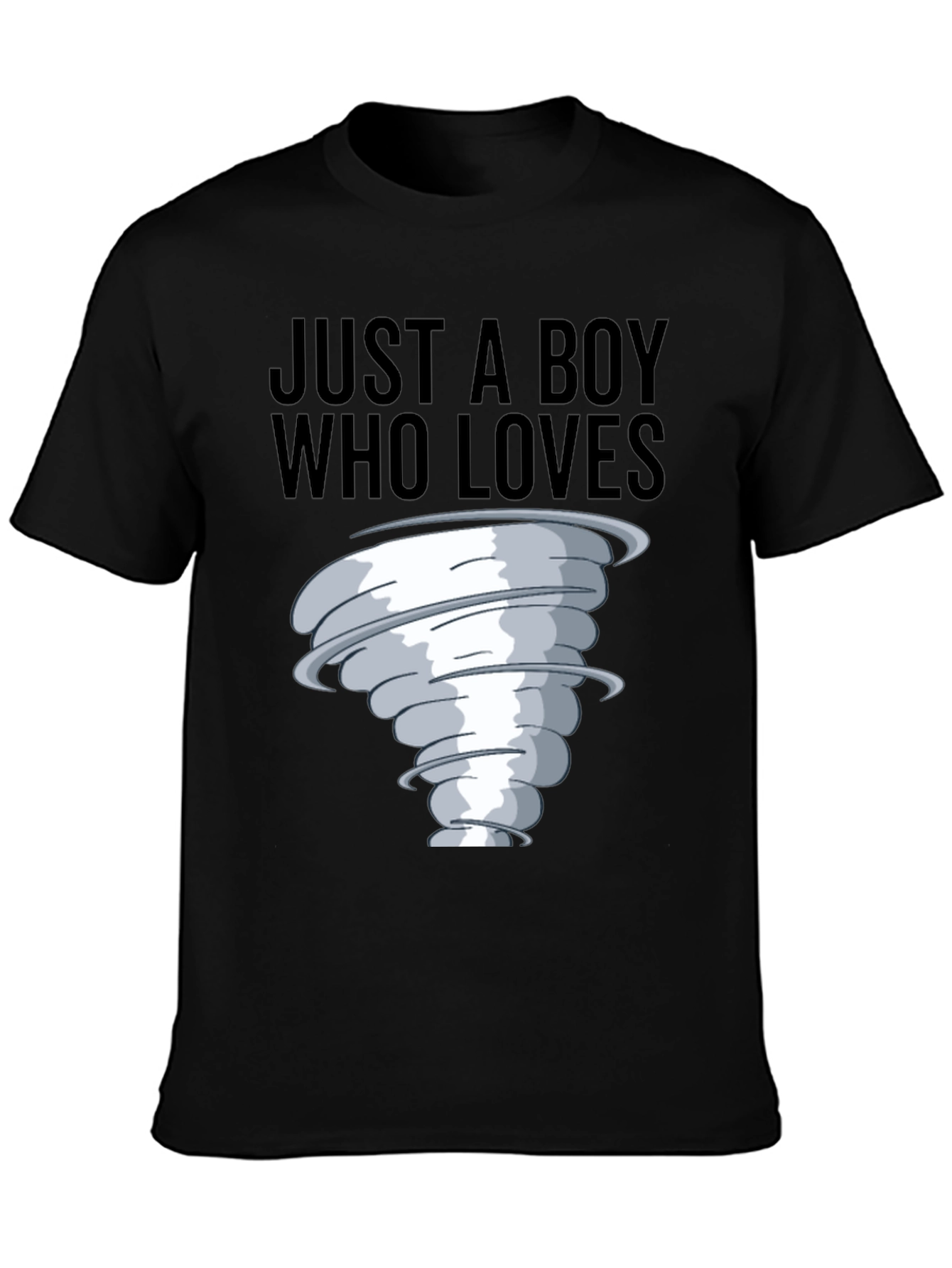 Boy Who Loves Tornado T-Shirt Black Cotton Tee