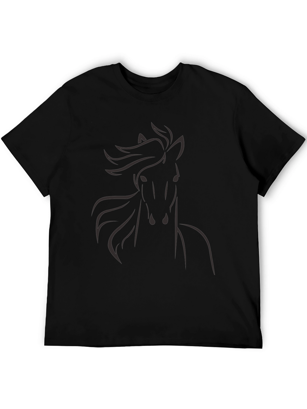Mens Black Horse Graphic T-Shirt