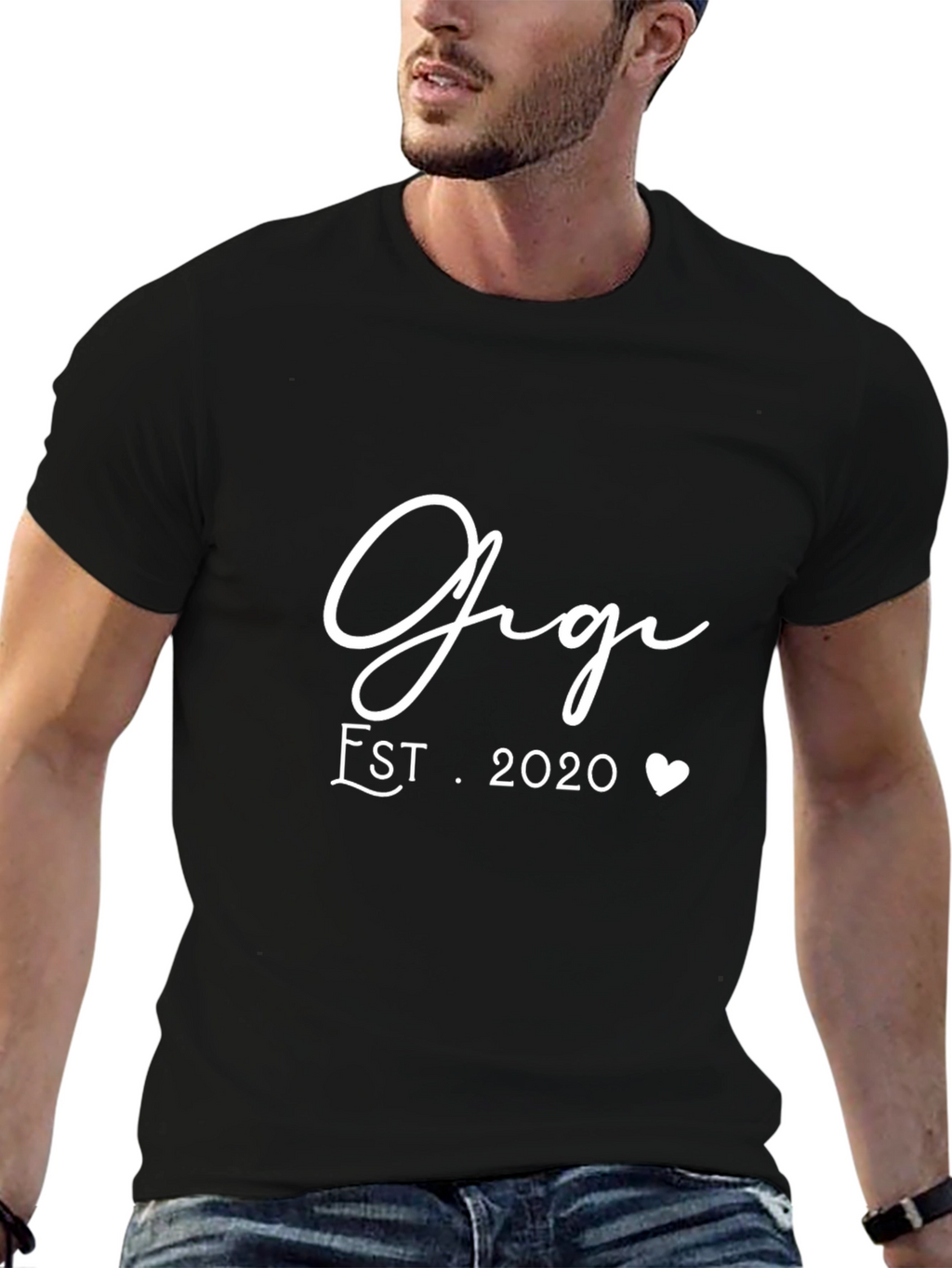 Gigi Est. 2020 Heart Graphic Tee - Black