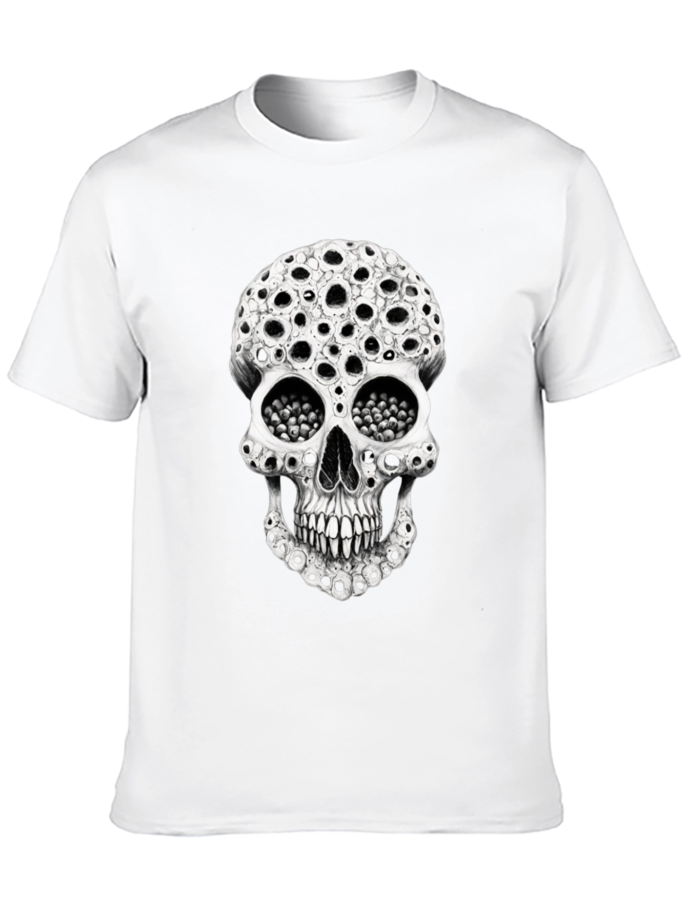 Holey Skull Graphic Tee - Unique Horror T-Shirt