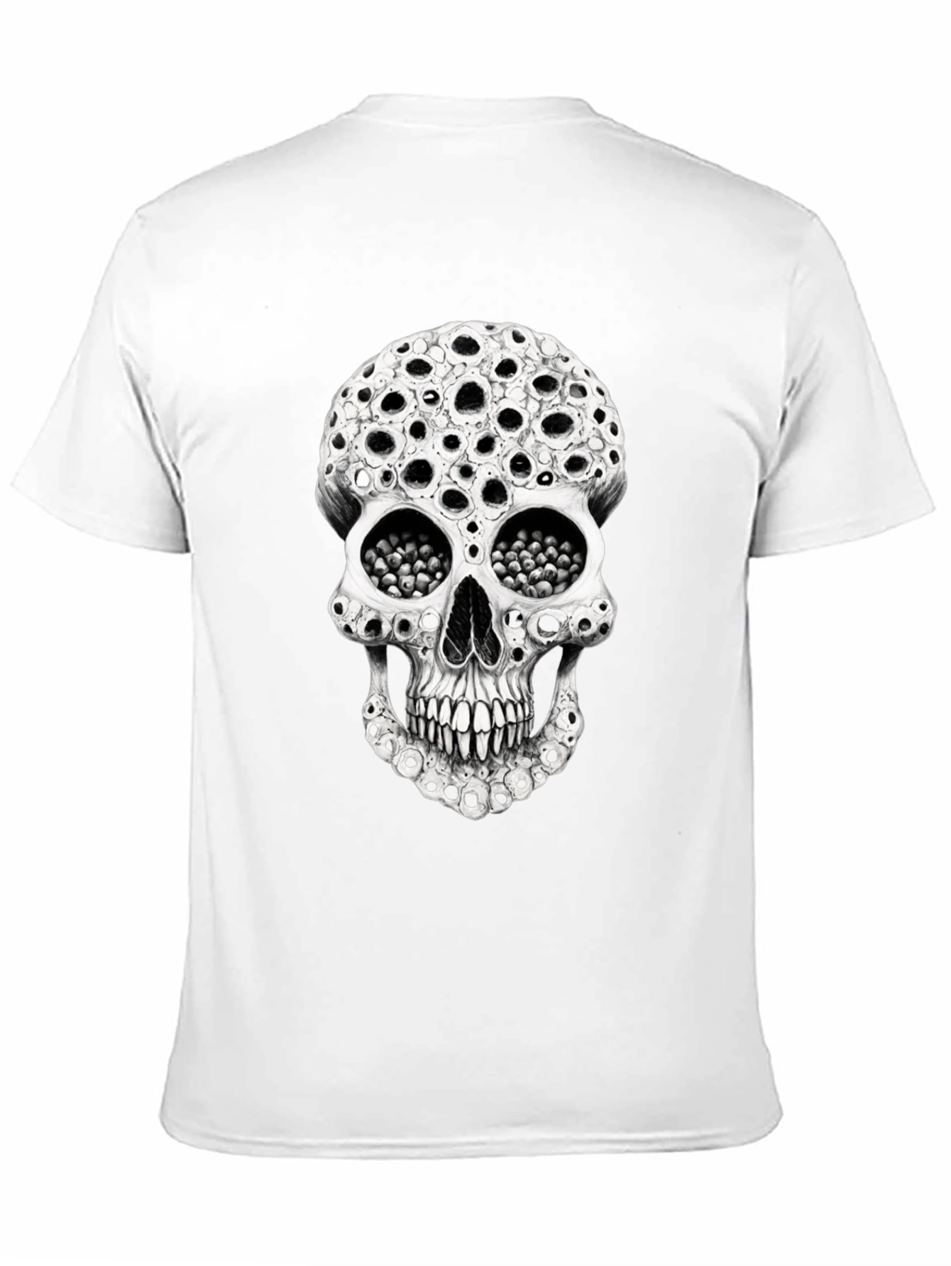 Holey Skull Graphic Tee - Unique Horror T-Shirt