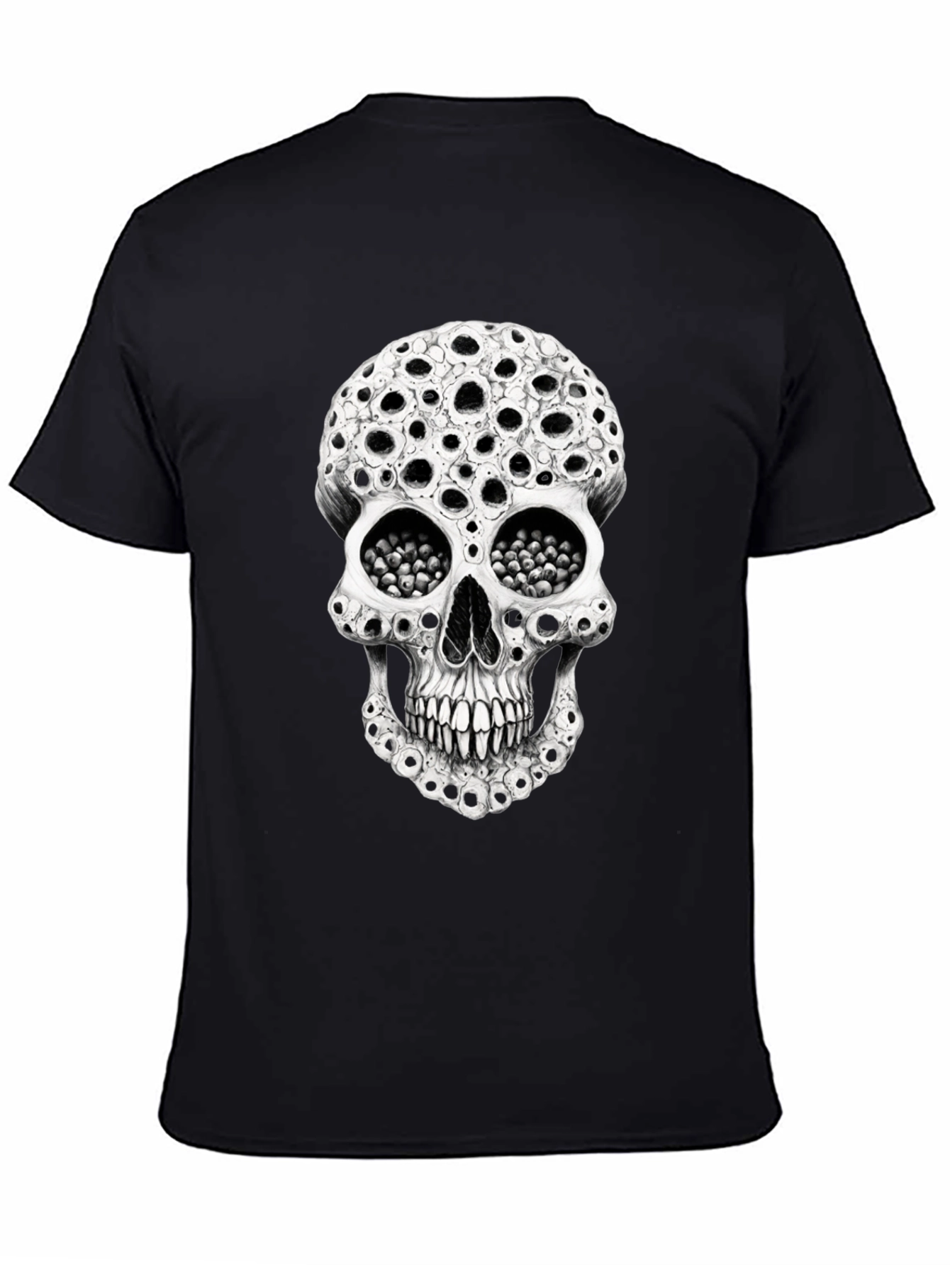 Holey Skull Graphic Tee - Unique Horror T-Shirt