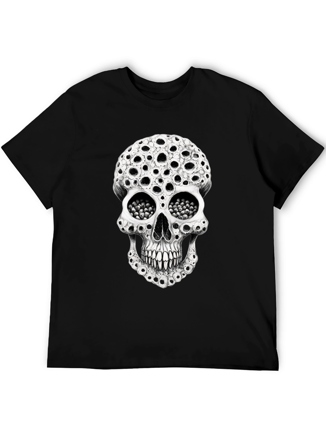 Holey Skull Graphic Tee - Unique Horror T-Shirt