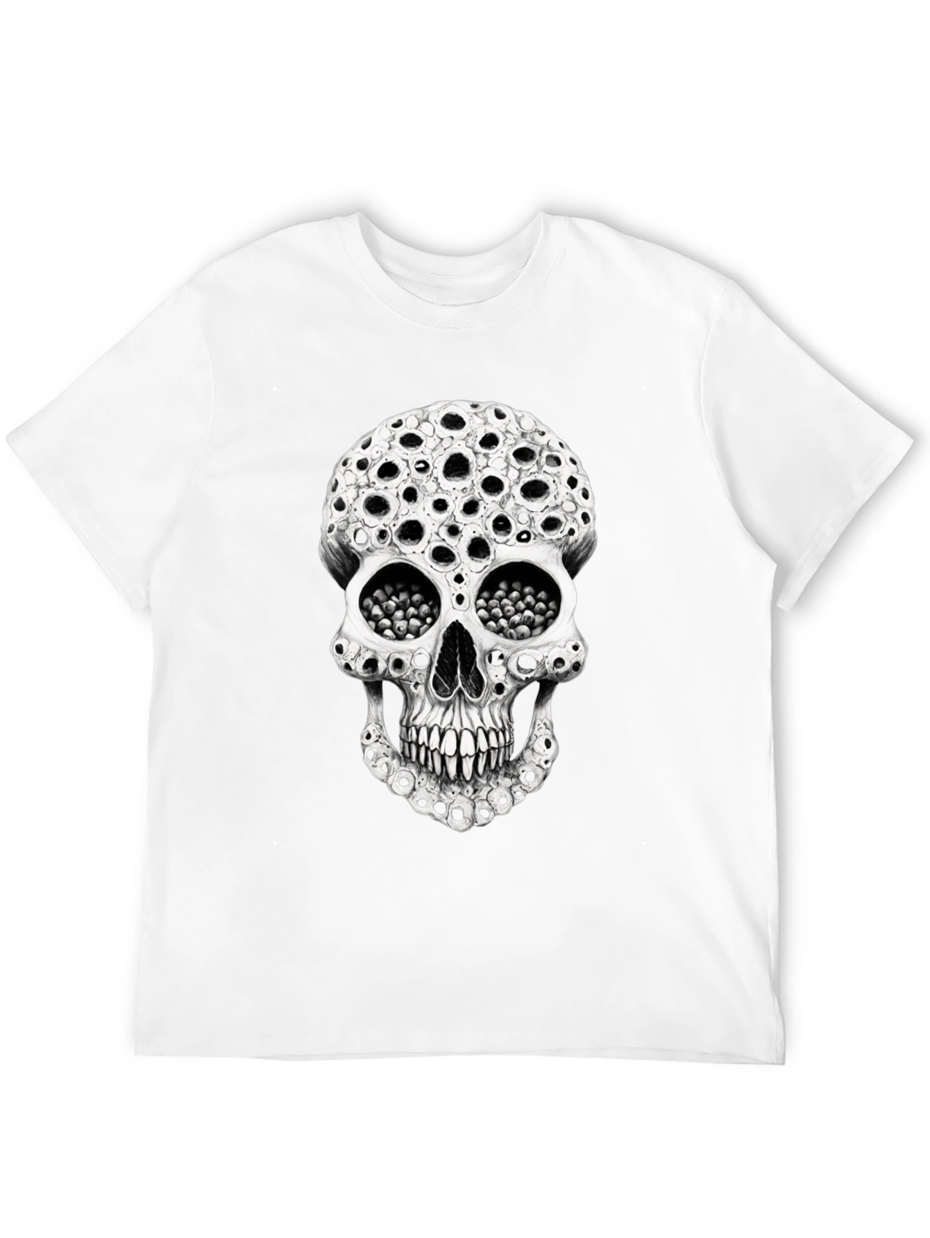Holey Skull Graphic Tee - Unique Horror T-Shirt