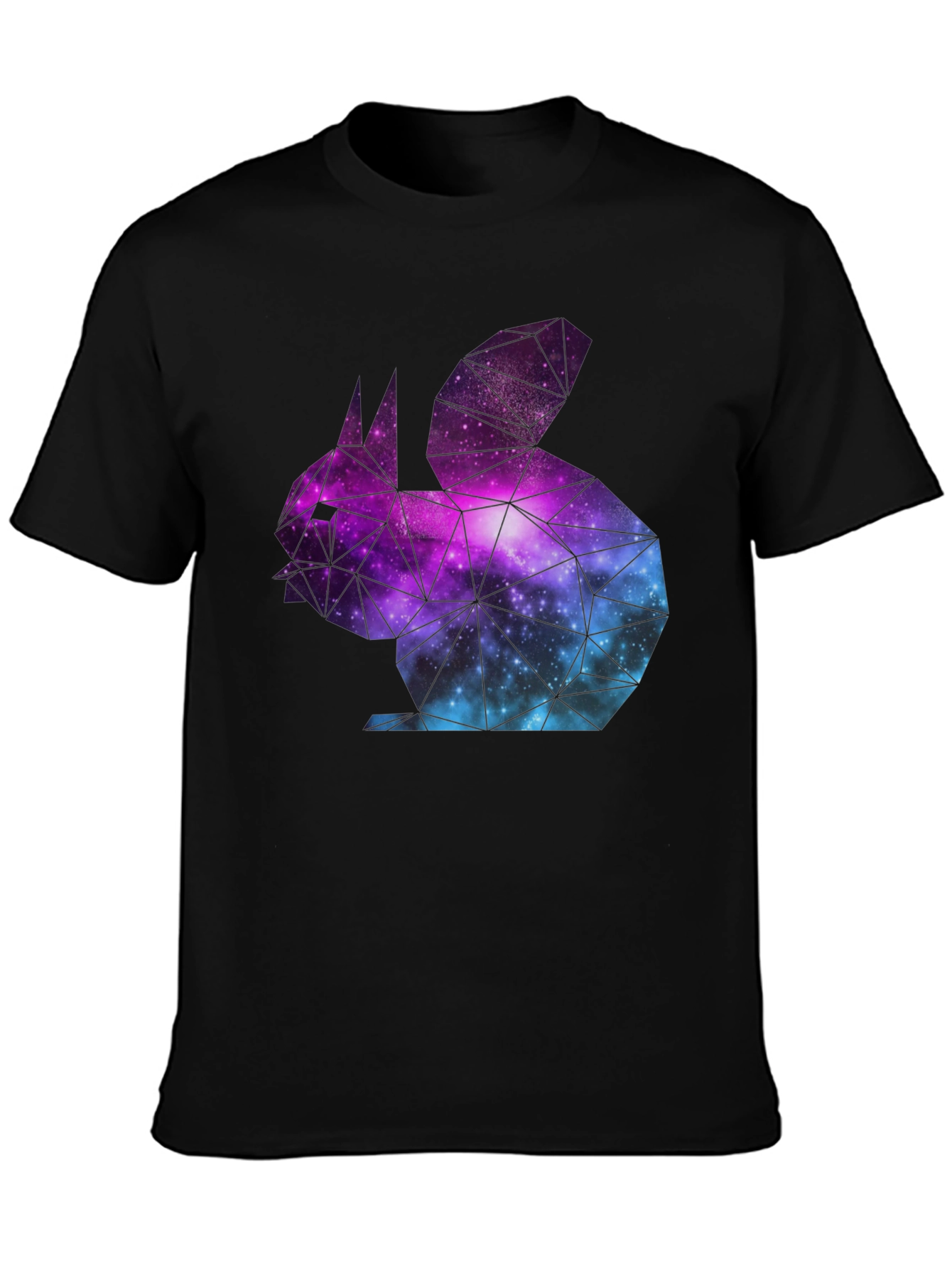 Galaxy Rabbit Graphic T-Shirt - Black