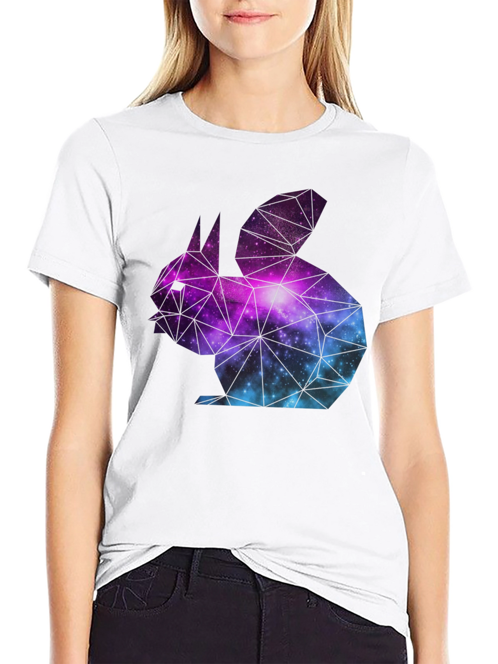 Galaxy Rabbit Graphic T-Shirt - Black