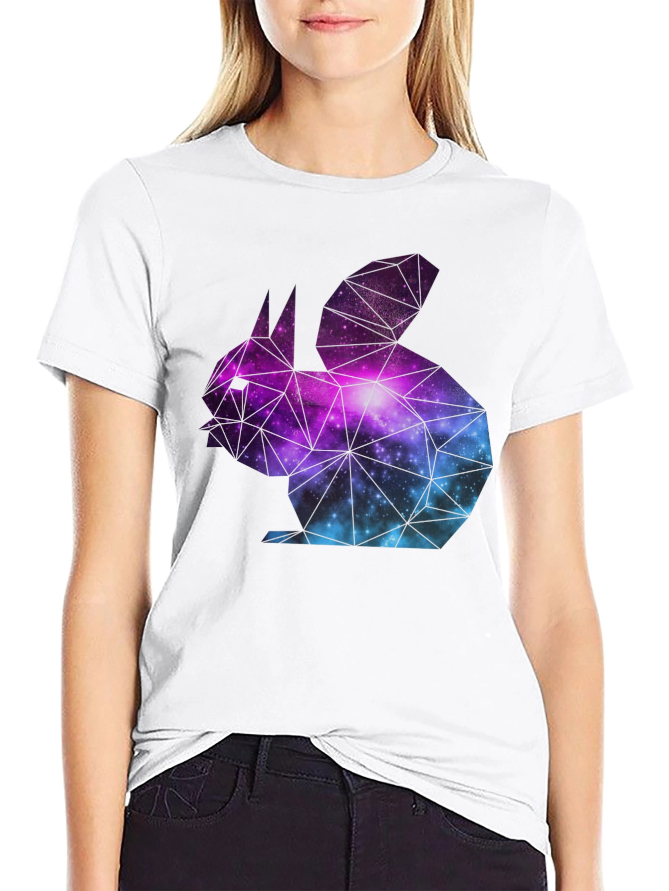 Galaxy Rabbit Graphic T-Shirt - Black