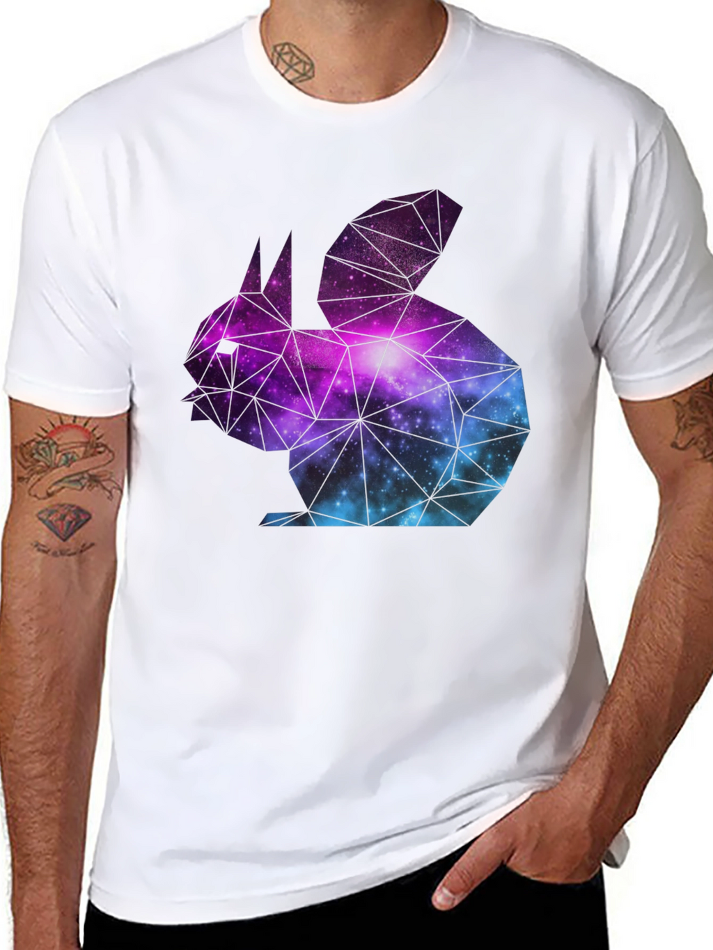 Galaxy Rabbit Graphic T-Shirt - Black