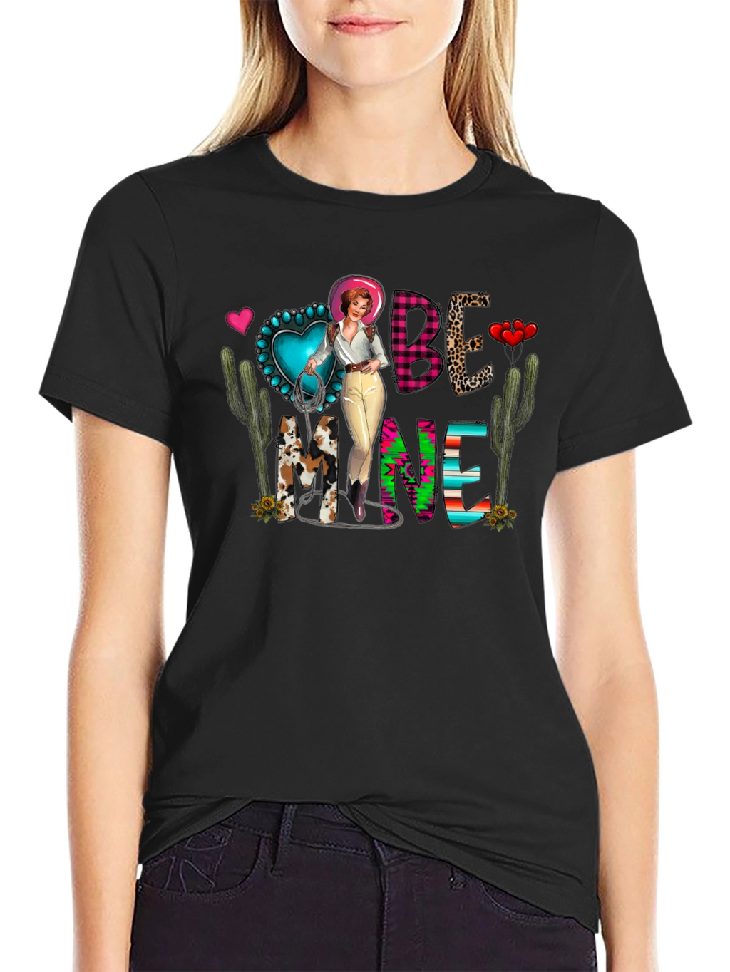 Be Mine Valentines Western Graphic Tee