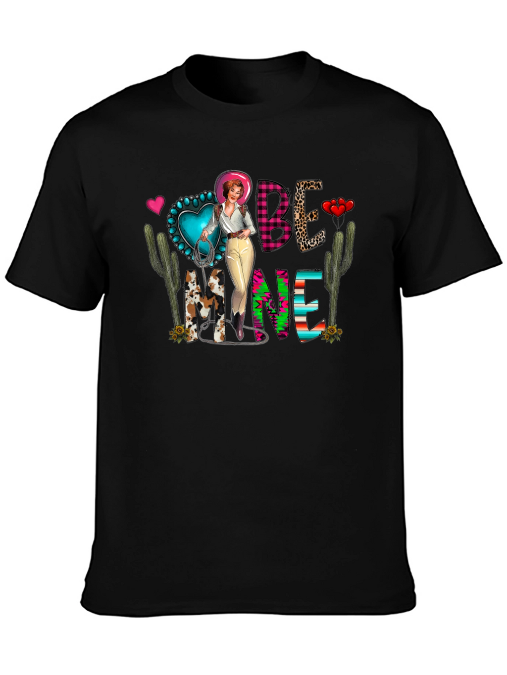 Be Mine Valentines Western Graphic Tee