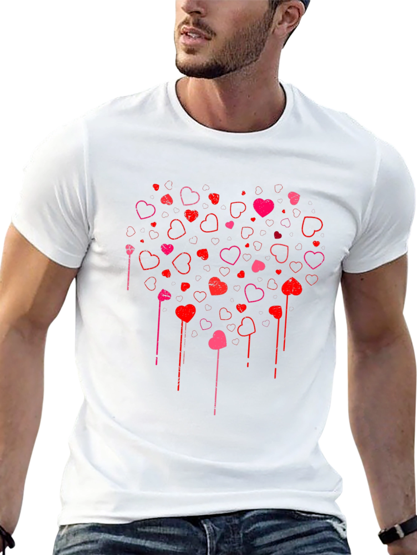 Heart Cascade Graphic T-Shirt