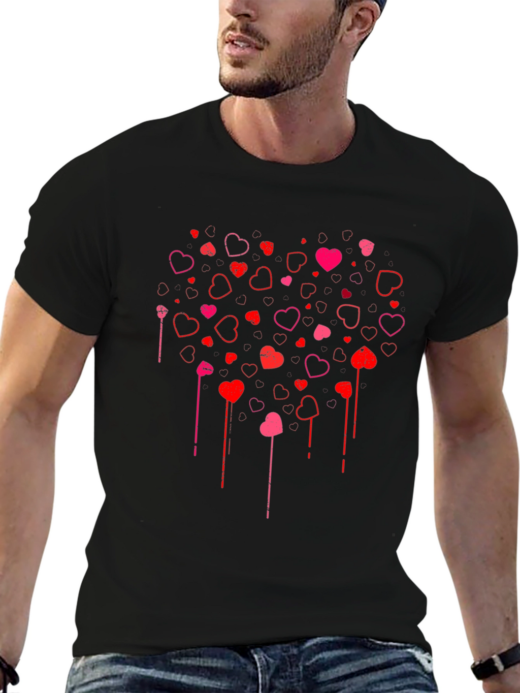 Heart Cascade Graphic T-Shirt