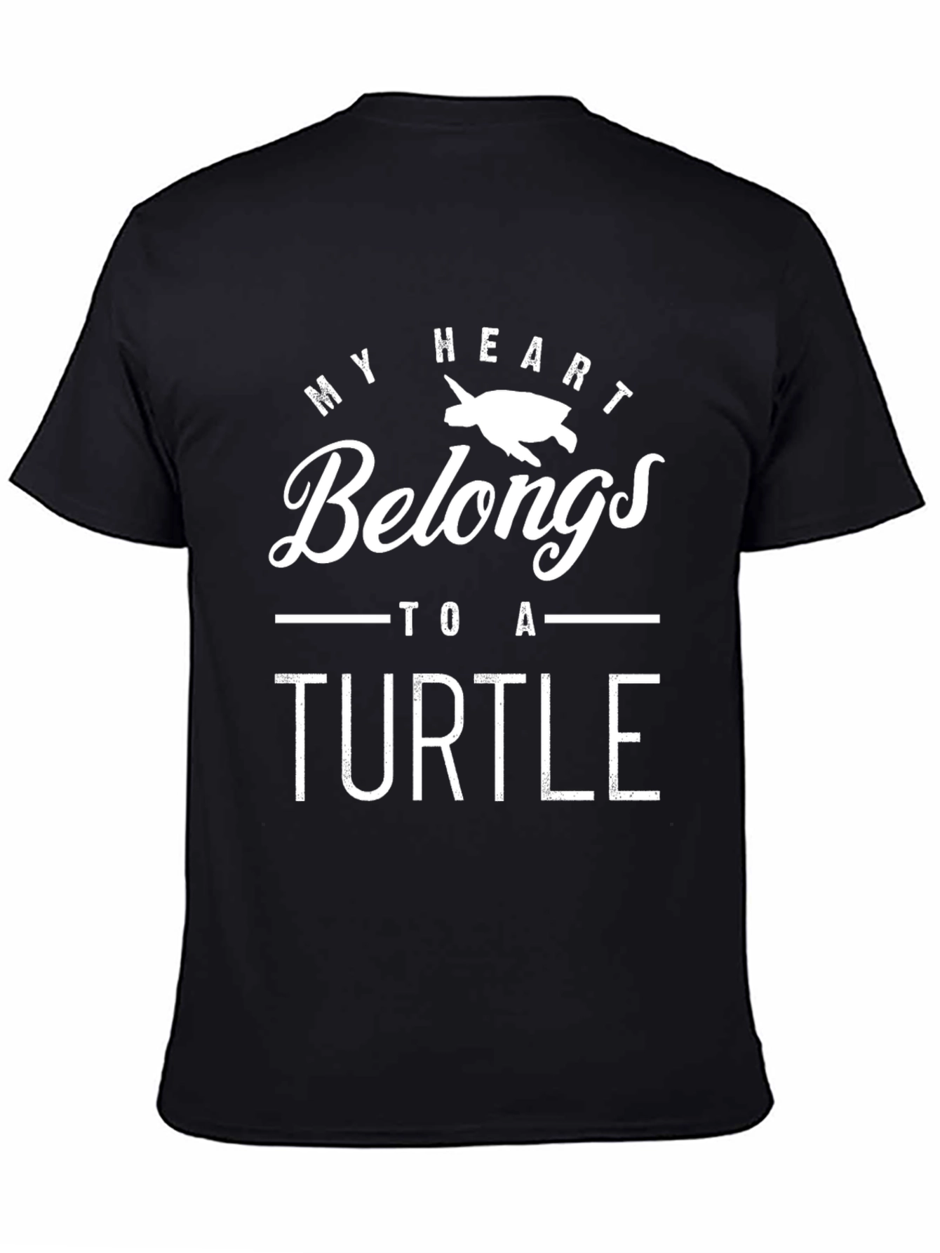 My Heart Belongs to a Turtle Black T-Shirt