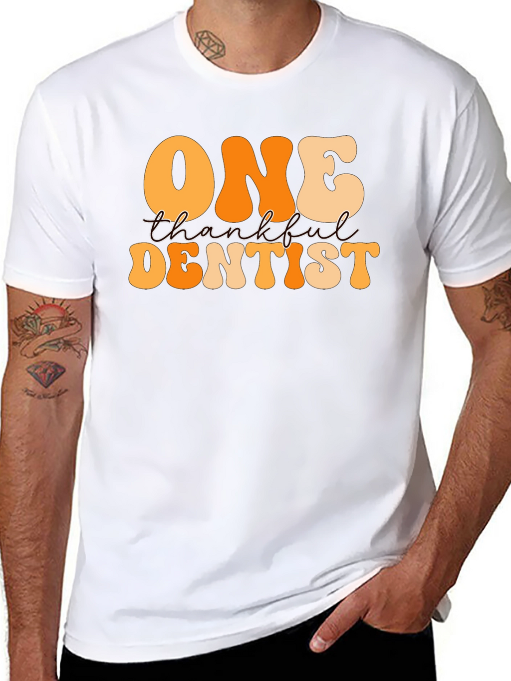 One Thankful Dentist T-Shirt - Retro Thanksgiving Tee