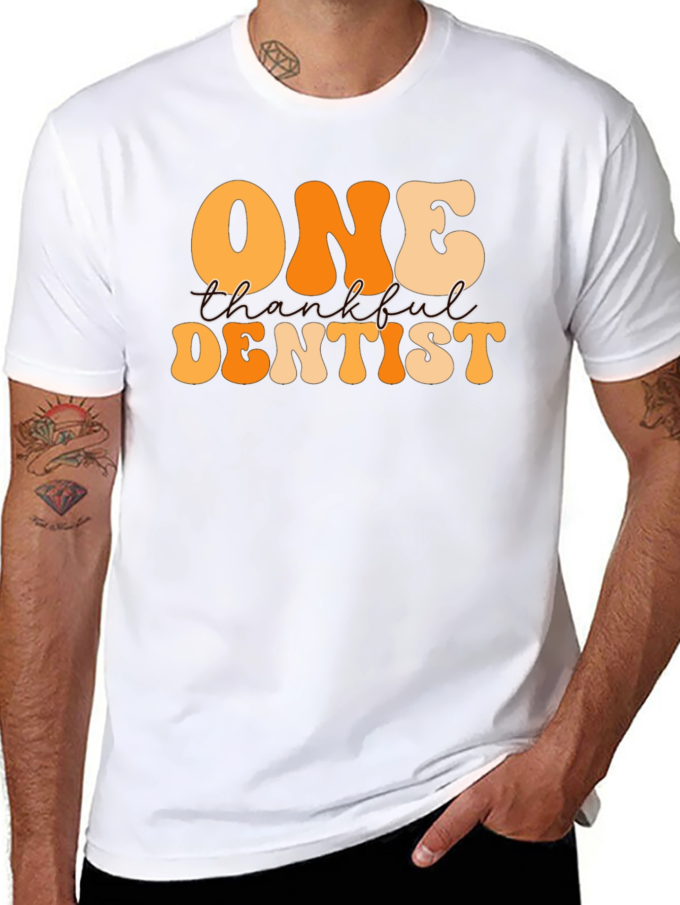 One Thankful Dentist T-Shirt - Retro Thanksgiving Tee