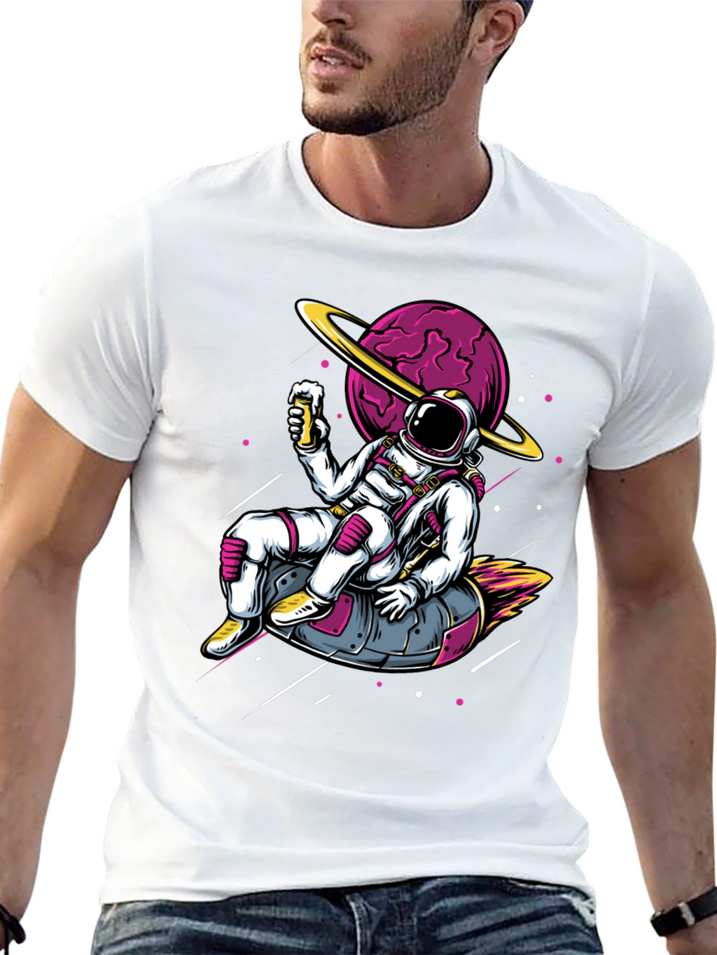 Astronaut on Rocket T-Shirt