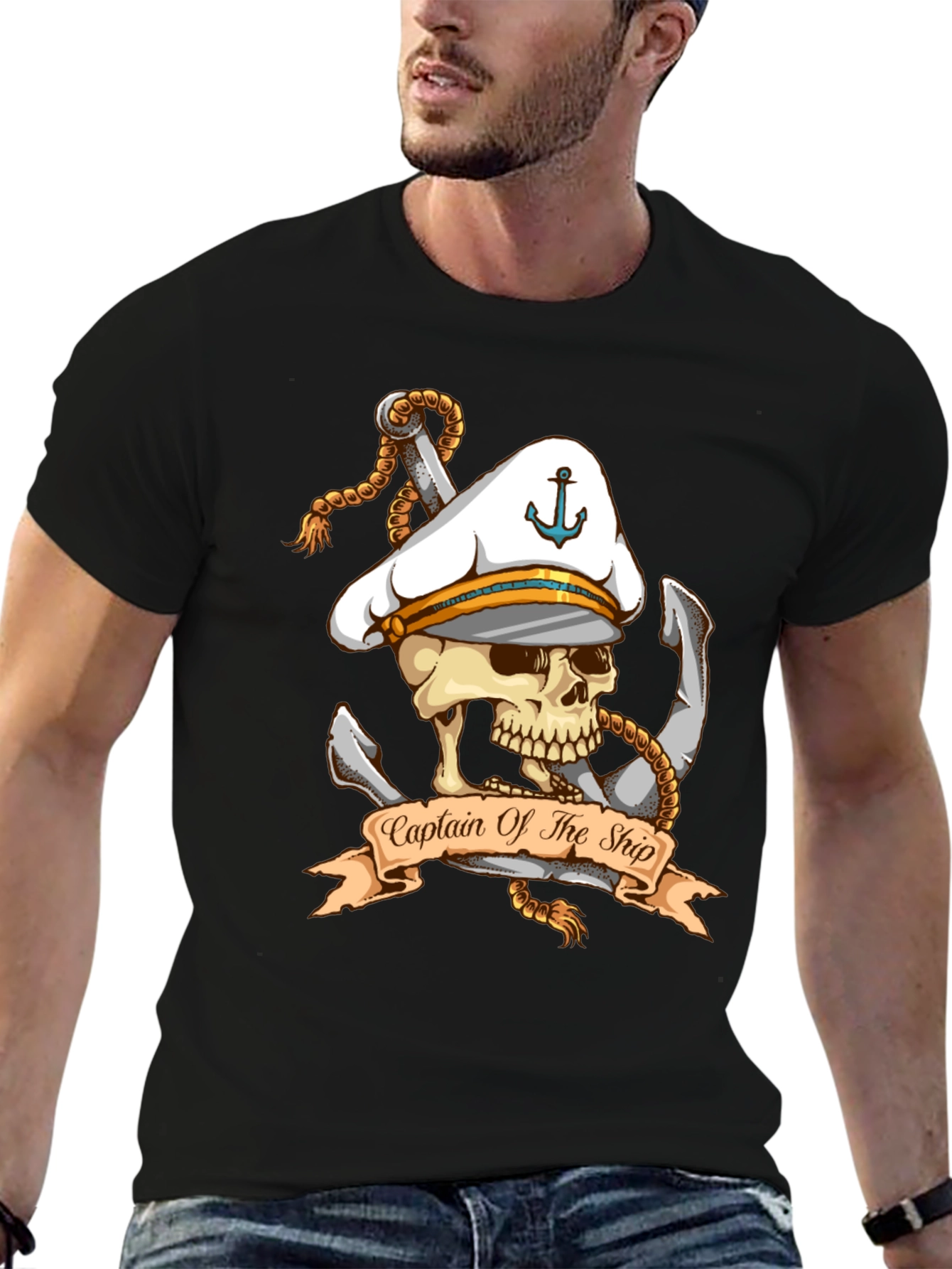 Captain of The Ship Skull Graphic T-Shirt