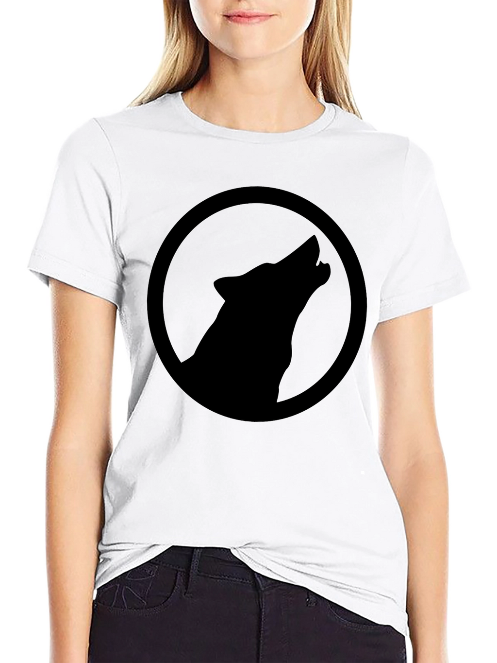Wolf Howl Silhouette Graphic T-Shirt