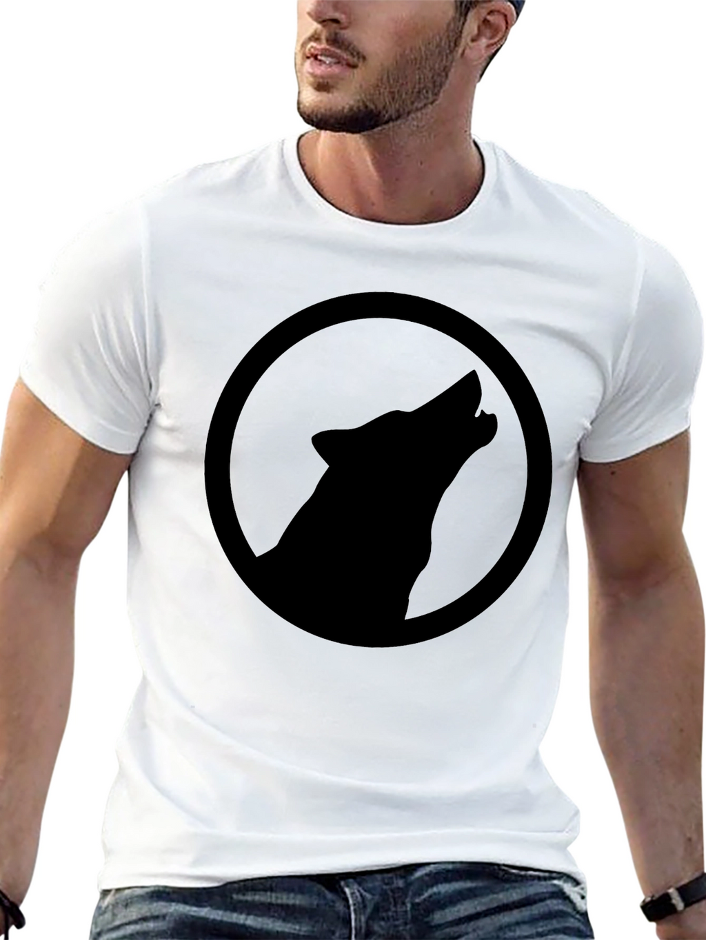 Wolf Howl Silhouette Graphic T-Shirt